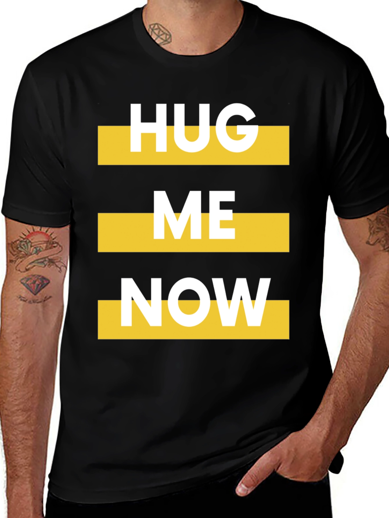 Hug Me Now Graphic Tee - Bold Statement T-Shirt