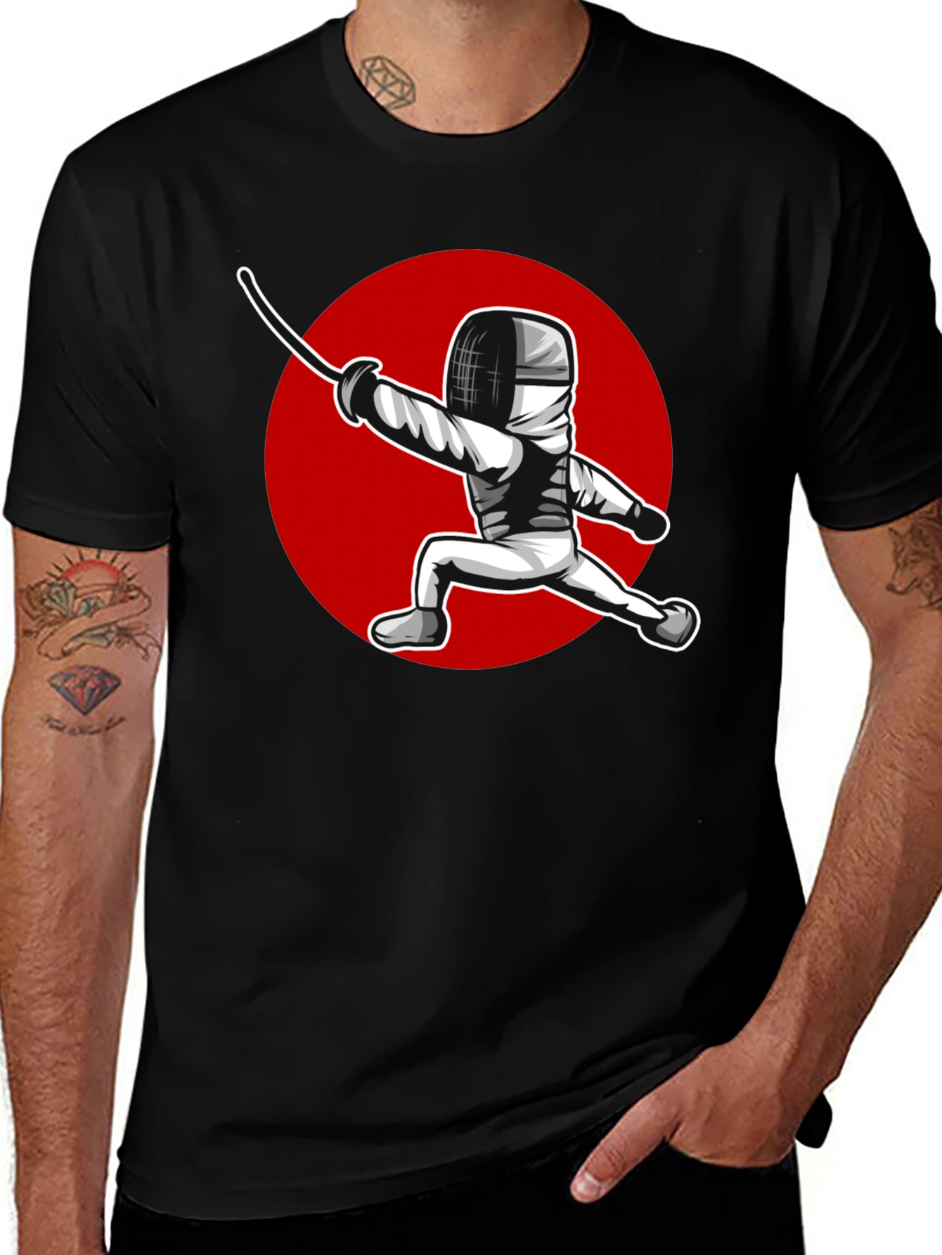 Variant 22 of Fencing Graphic Tee - Sporty Stylish Design