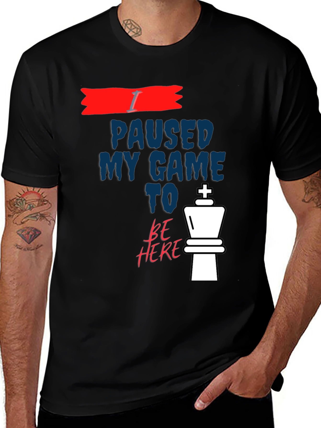 Variant 18 of I Paused My Game Chess King Graphic T-Shirt