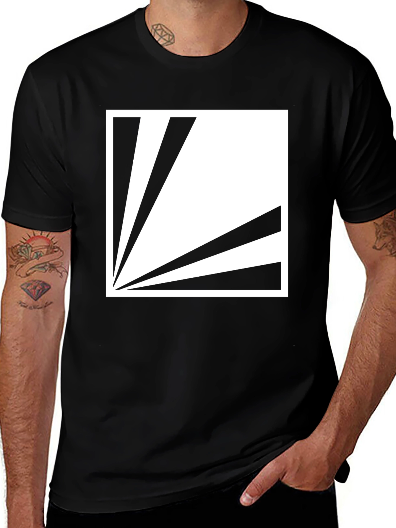 Variant 22 of Abstract Rays Graphic Tee - Modern Style