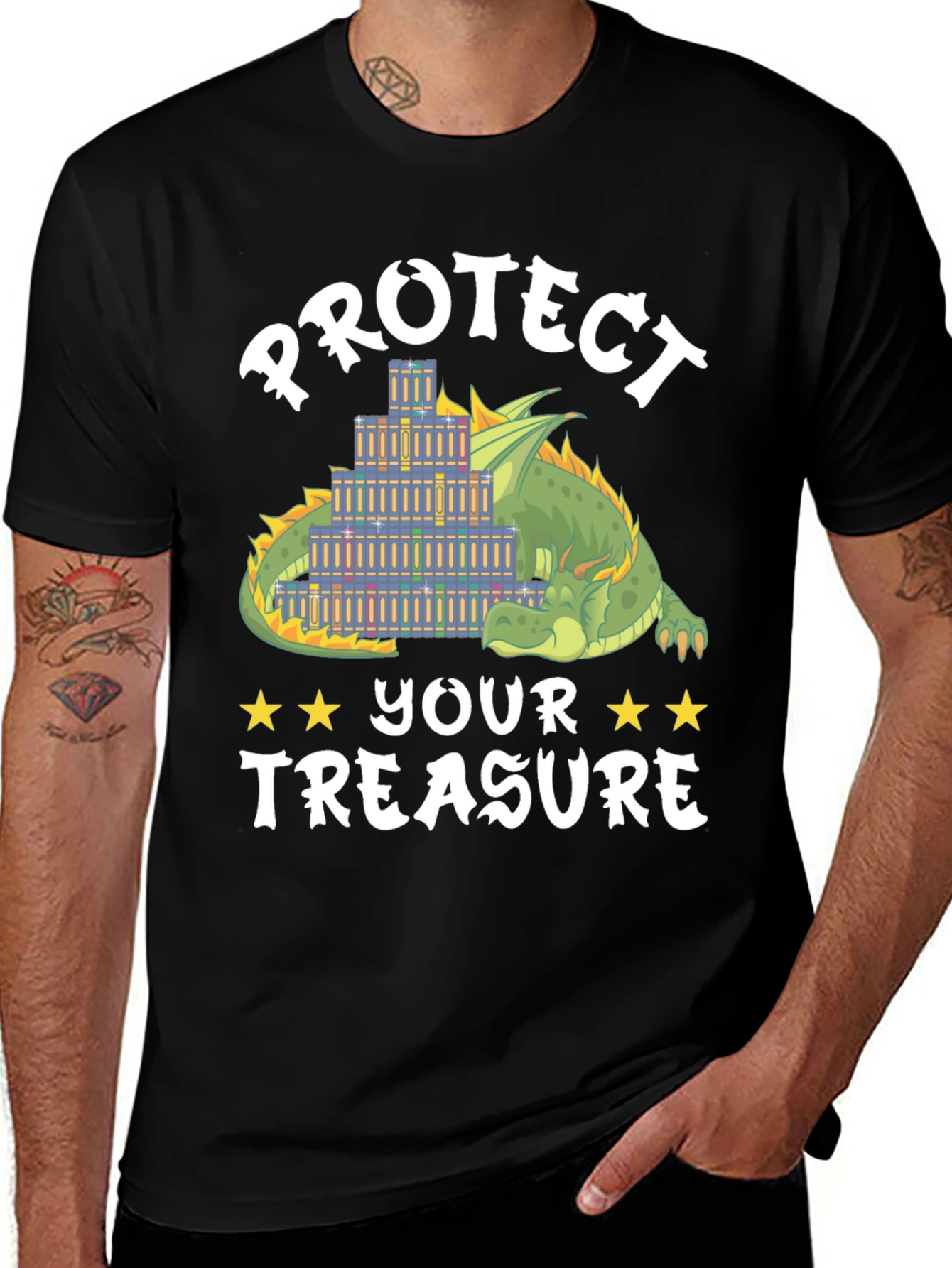 Variant 26 of Protect Your Treasure Dragon Book Lover T-Shirt