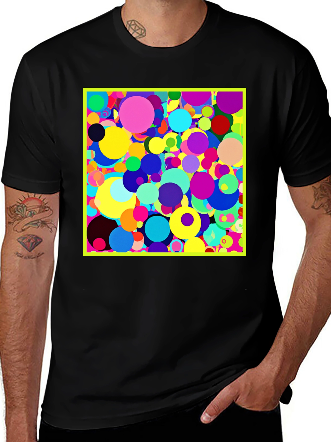 Variant 18 of Colorful Circles Graphic T-Shirt - Modern Art Tee