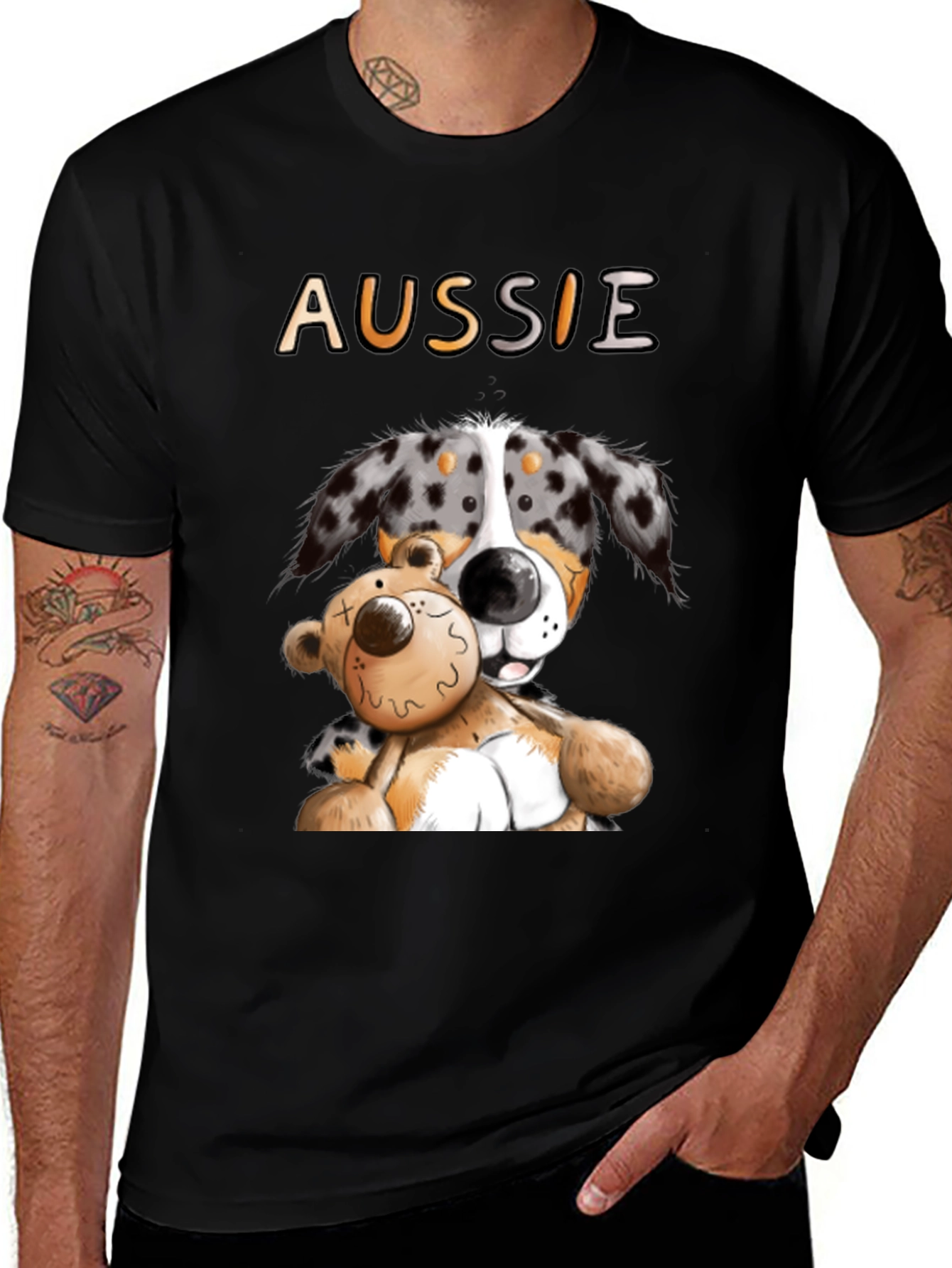 Variant 30 of Aussie Dog & Teddy Bear Graphic Tee