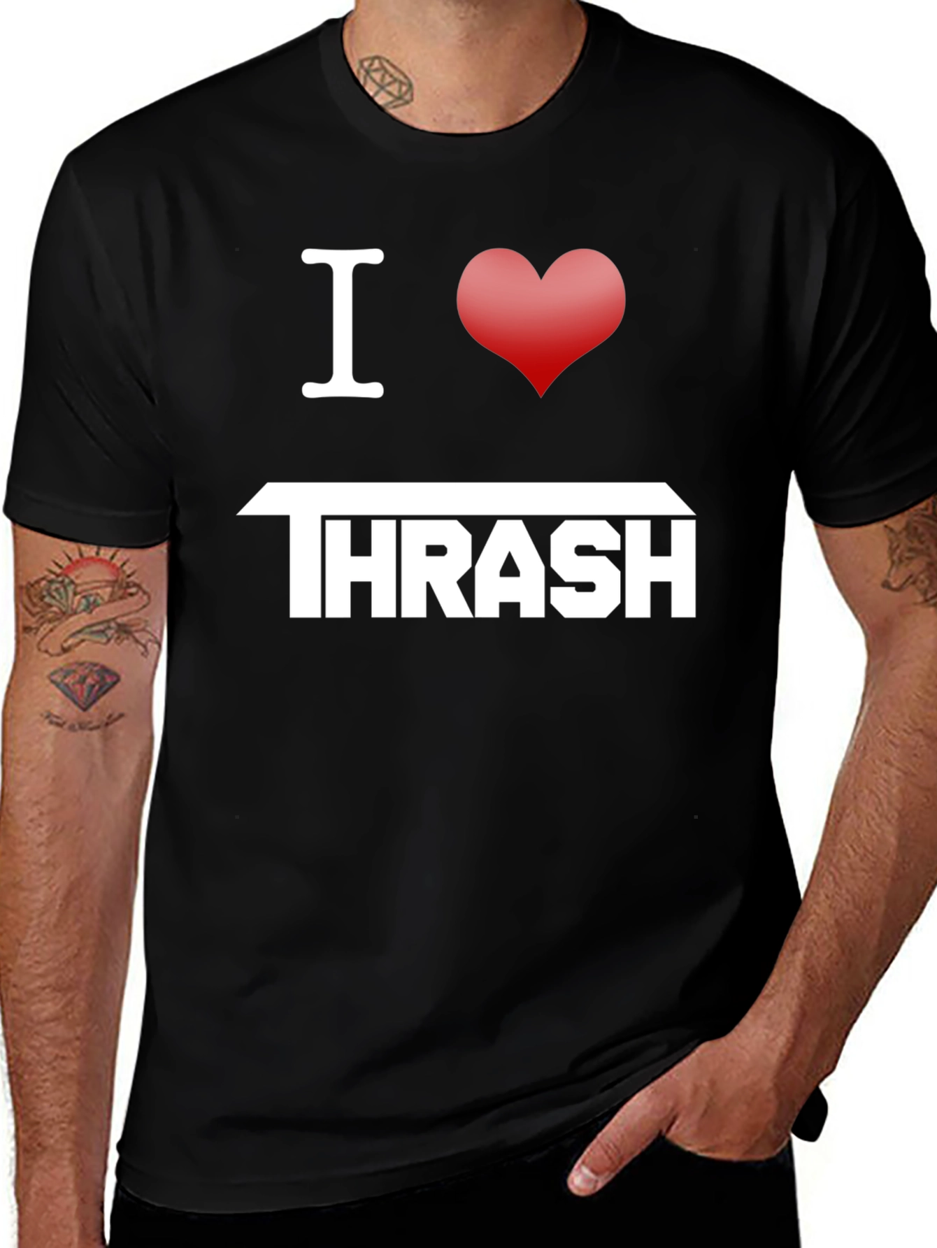 I Heart Thrash Black Graphic T-Shirt