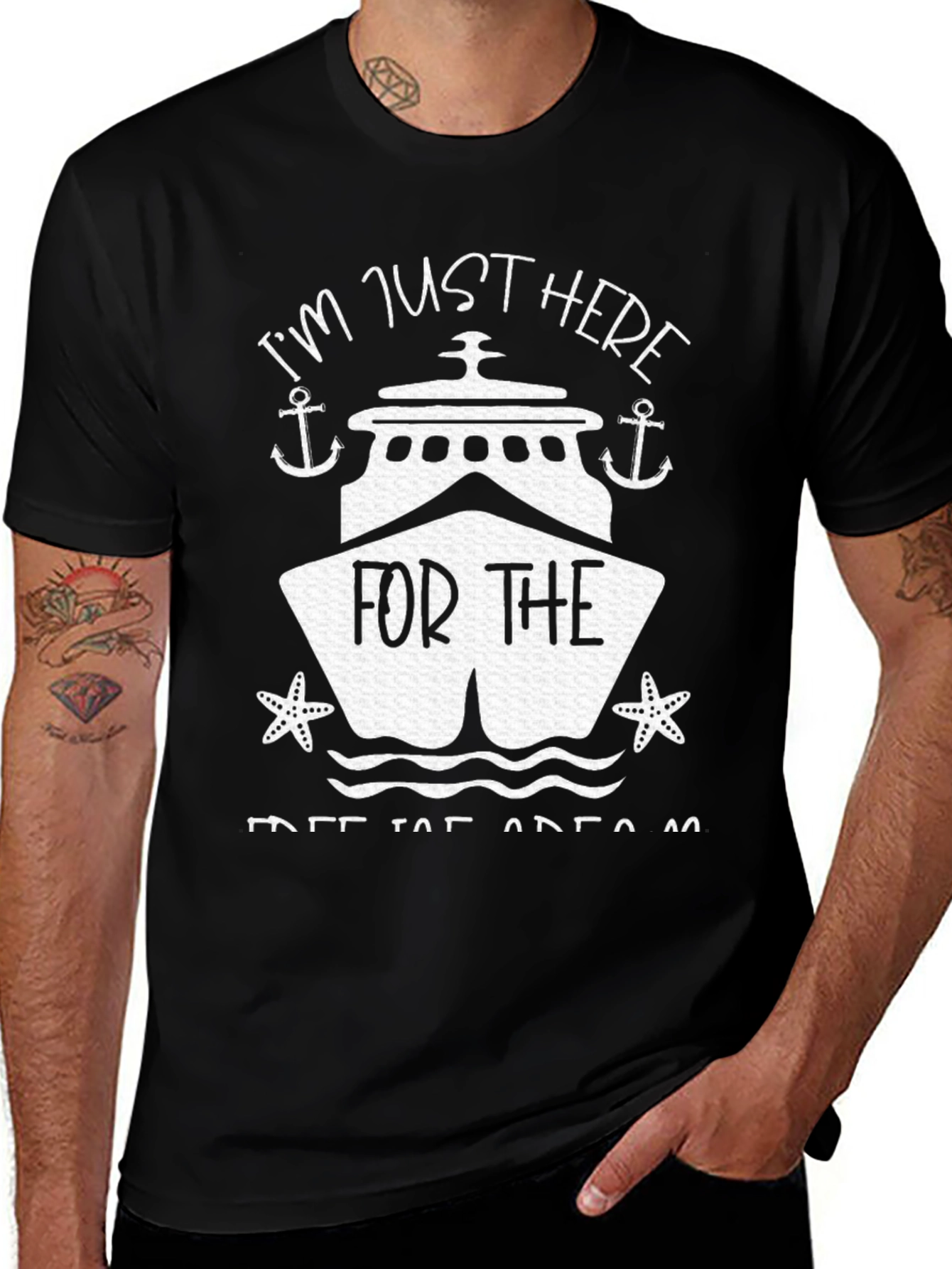 Variant 23 of Cruise Vacation T-Shirt - I'm Just Here for the Free Ice Cream