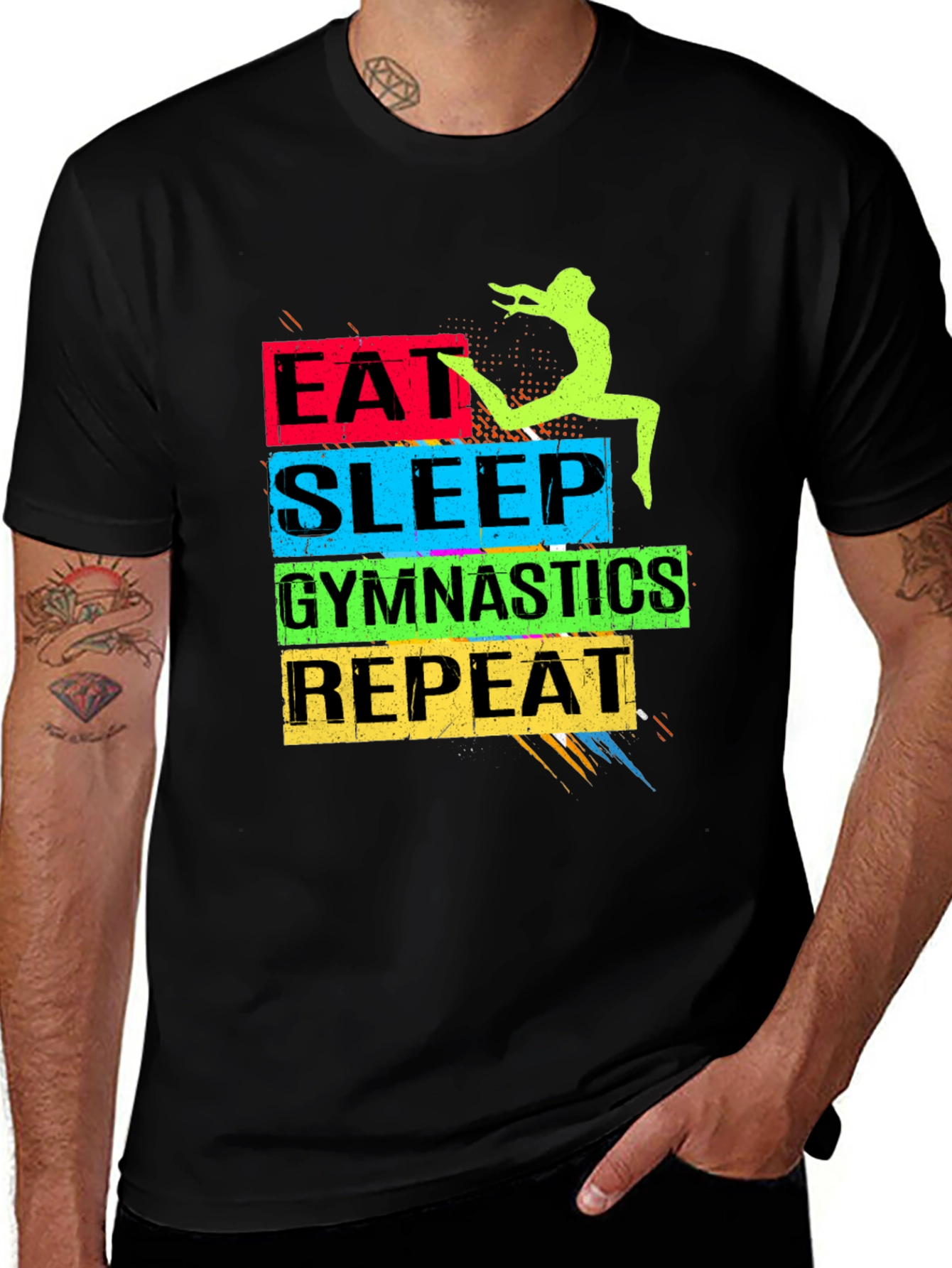 Variant 29 of Eat Sleep Gymnastics Repeat Black T-Shirt