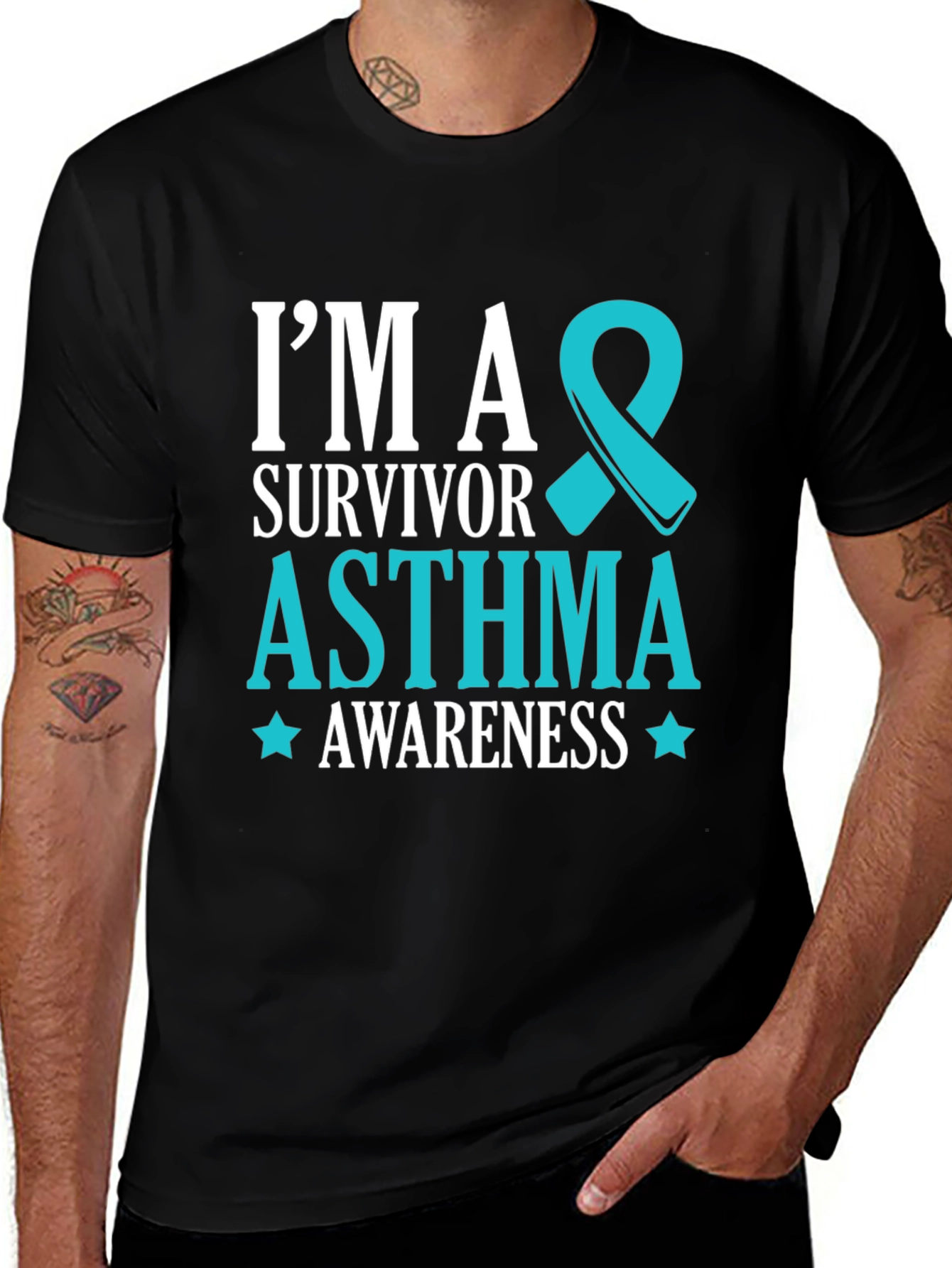 Variant 3 of Asthma Survivor Awareness T-Shirt