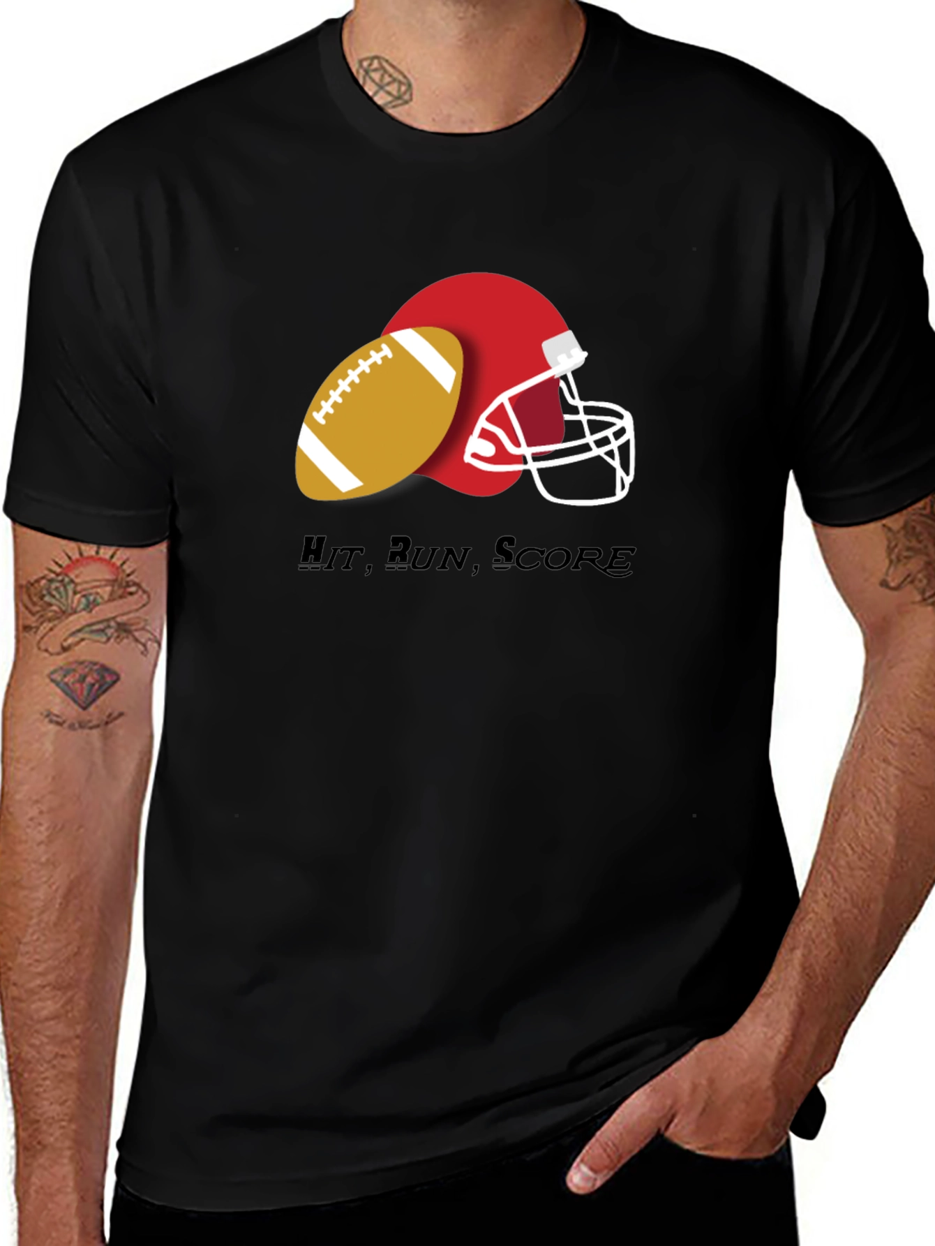 Variant 16 of Hit, Run, Score Football T-Shirt