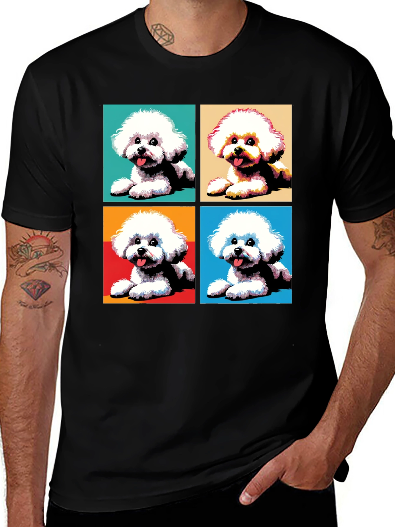 Variant 23 of Pop Art Bichon Frise Dog T-Shirt