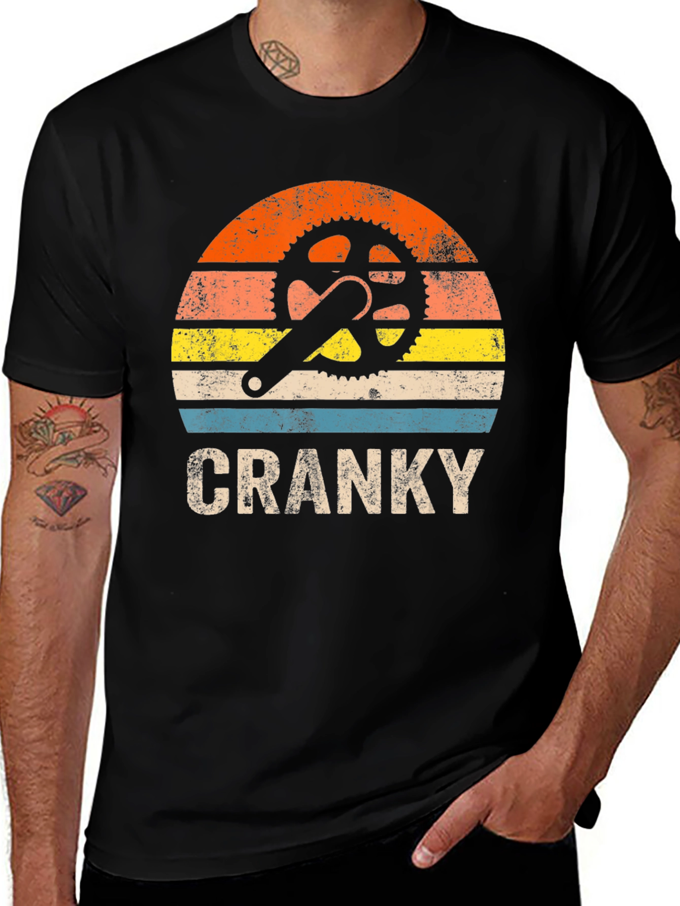 Variant 12 of Cranky Biker Retro Sunset T-Shirt