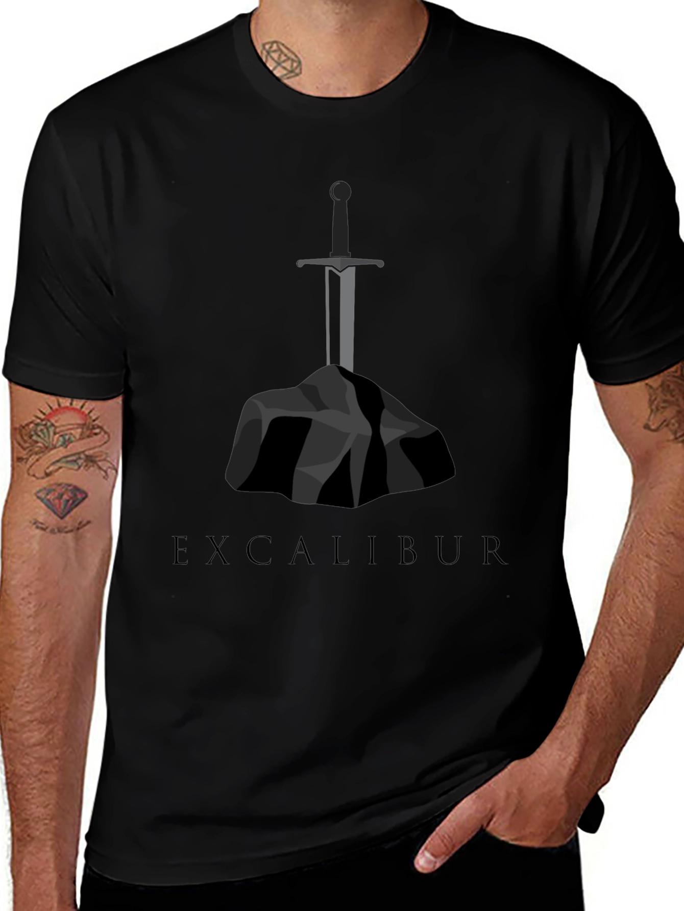 Excalibur Sword Graphic Tee - Black