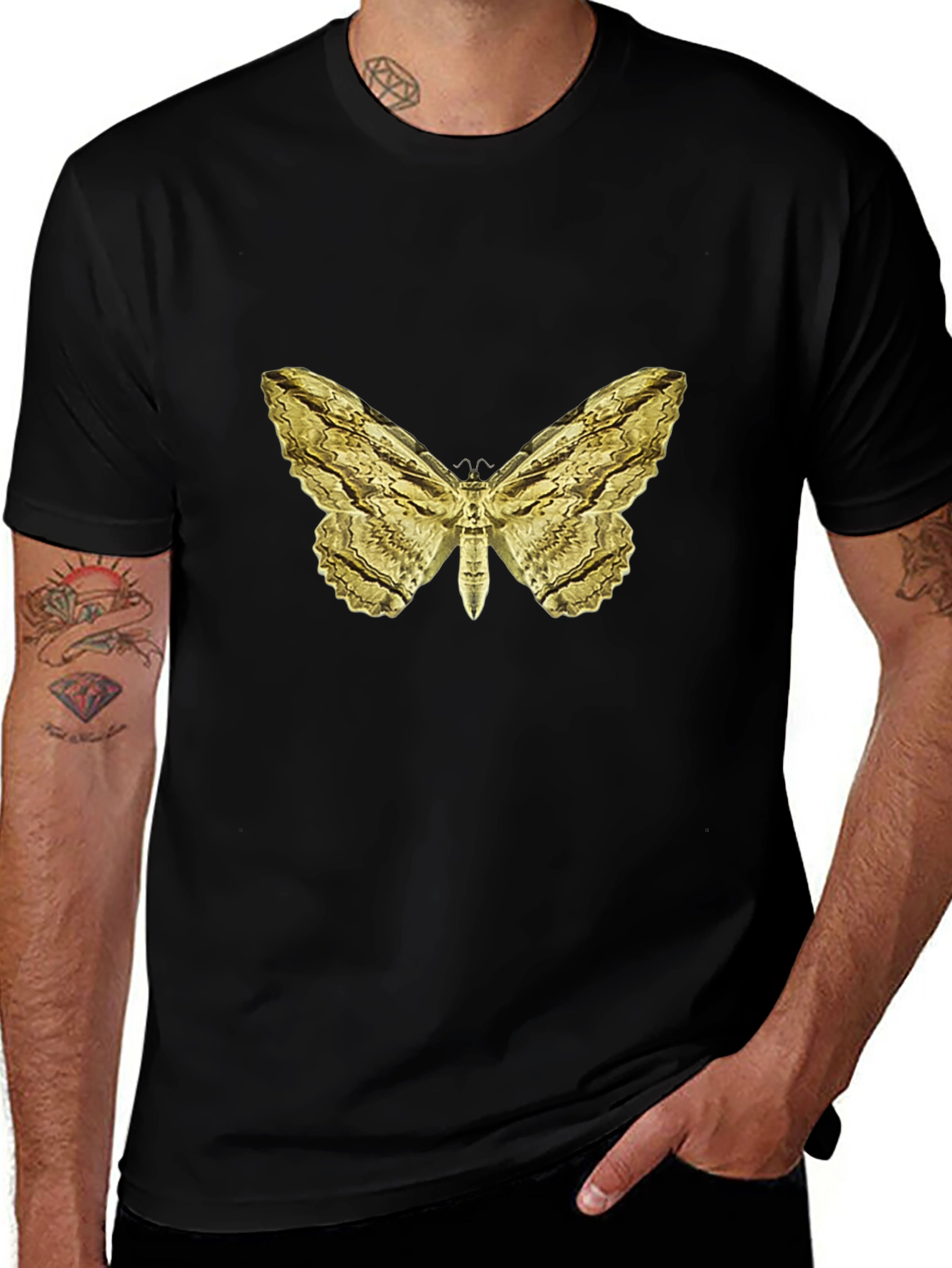 Variant 4 of Golden Moth Graphic Tee - Stylish Comfort