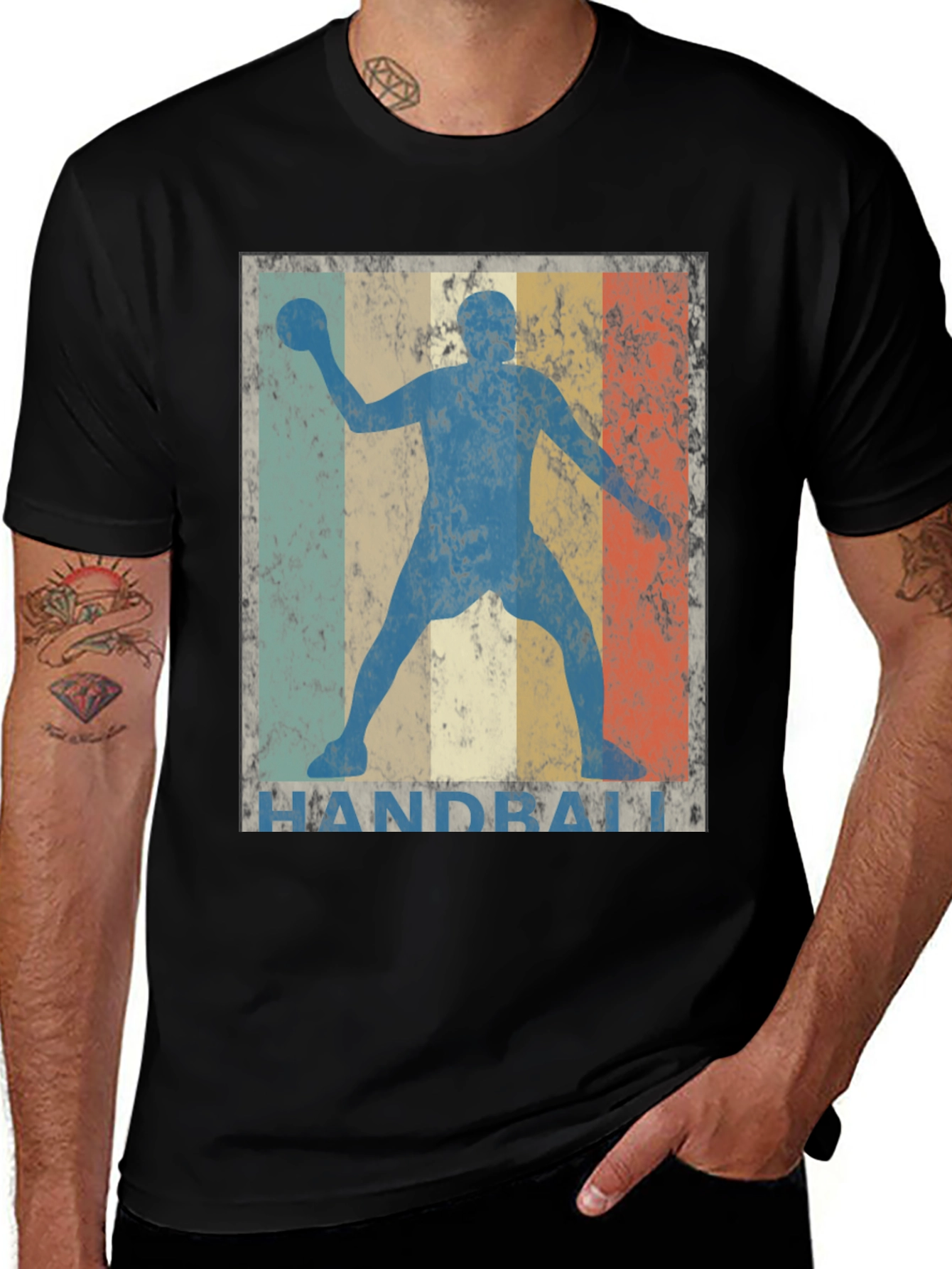 Variant 13 of Vintage Handball Player T-Shirt