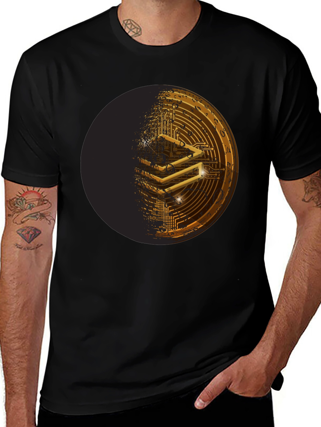 Variant 9 of Cryptocurrency T-Shirt - Gold Coin Design