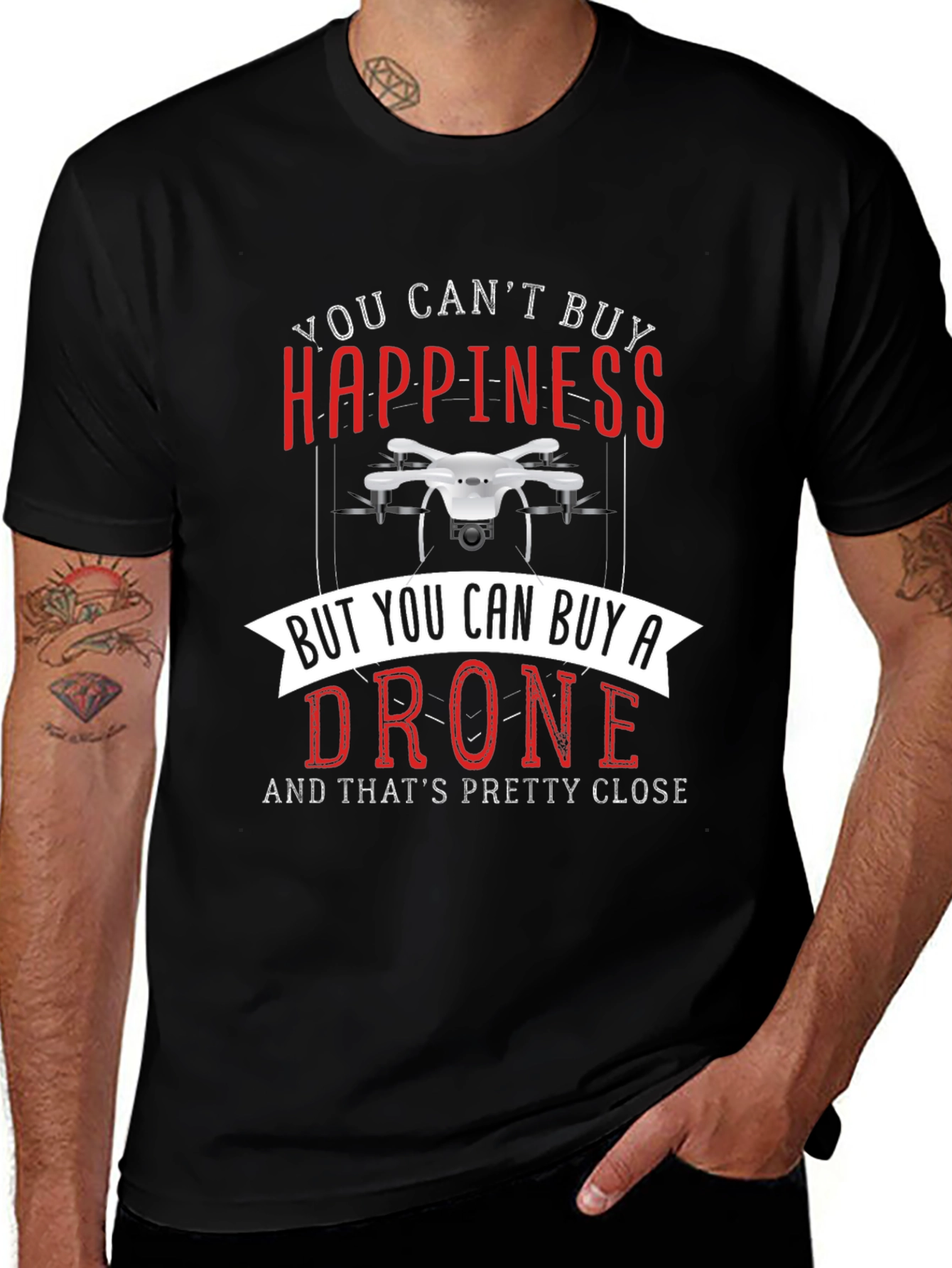 Variant 11 of Drone T-Shirt - Happiness & Drones