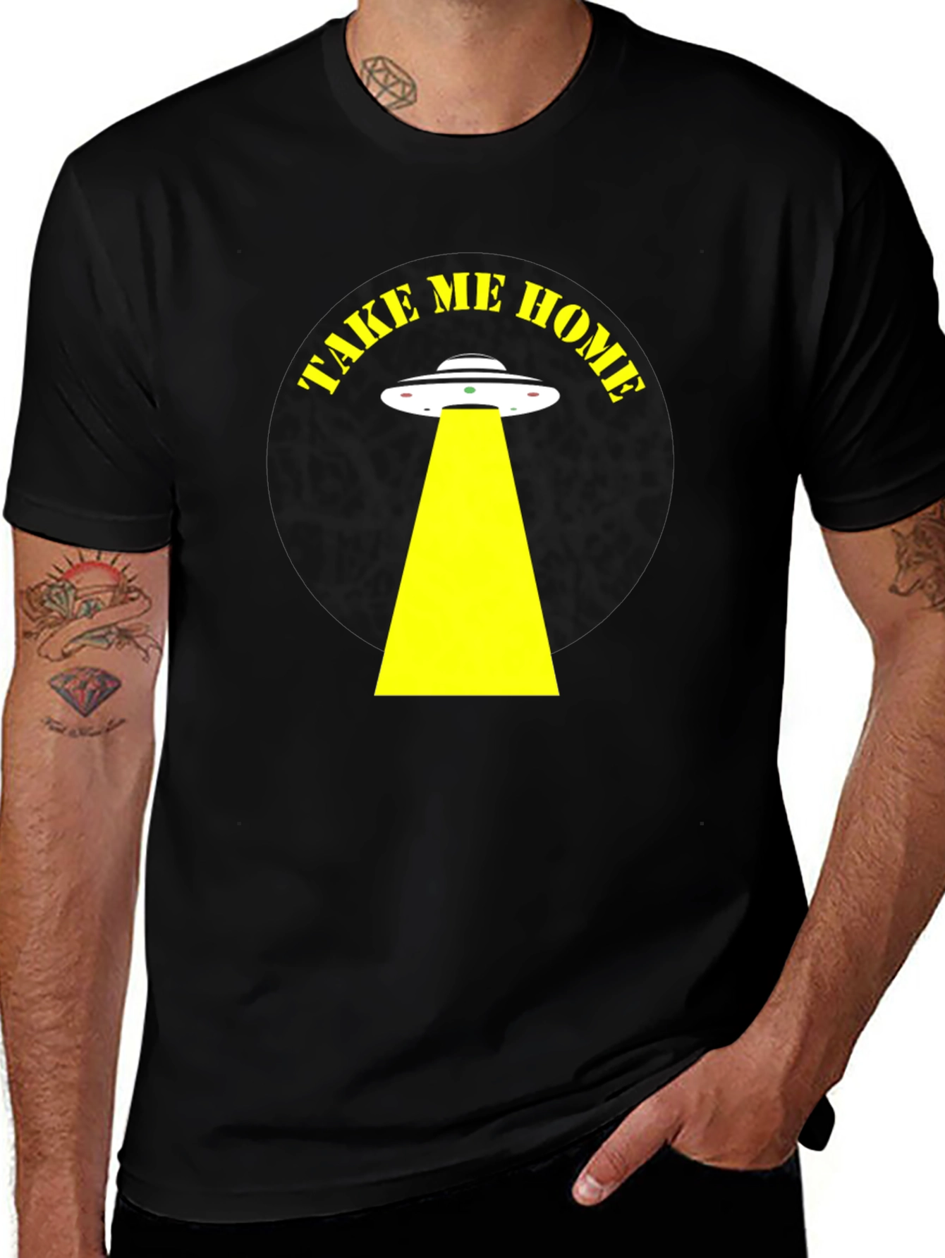 Variant 14 of Take Me Home Alien Abduction Black T-Shirt