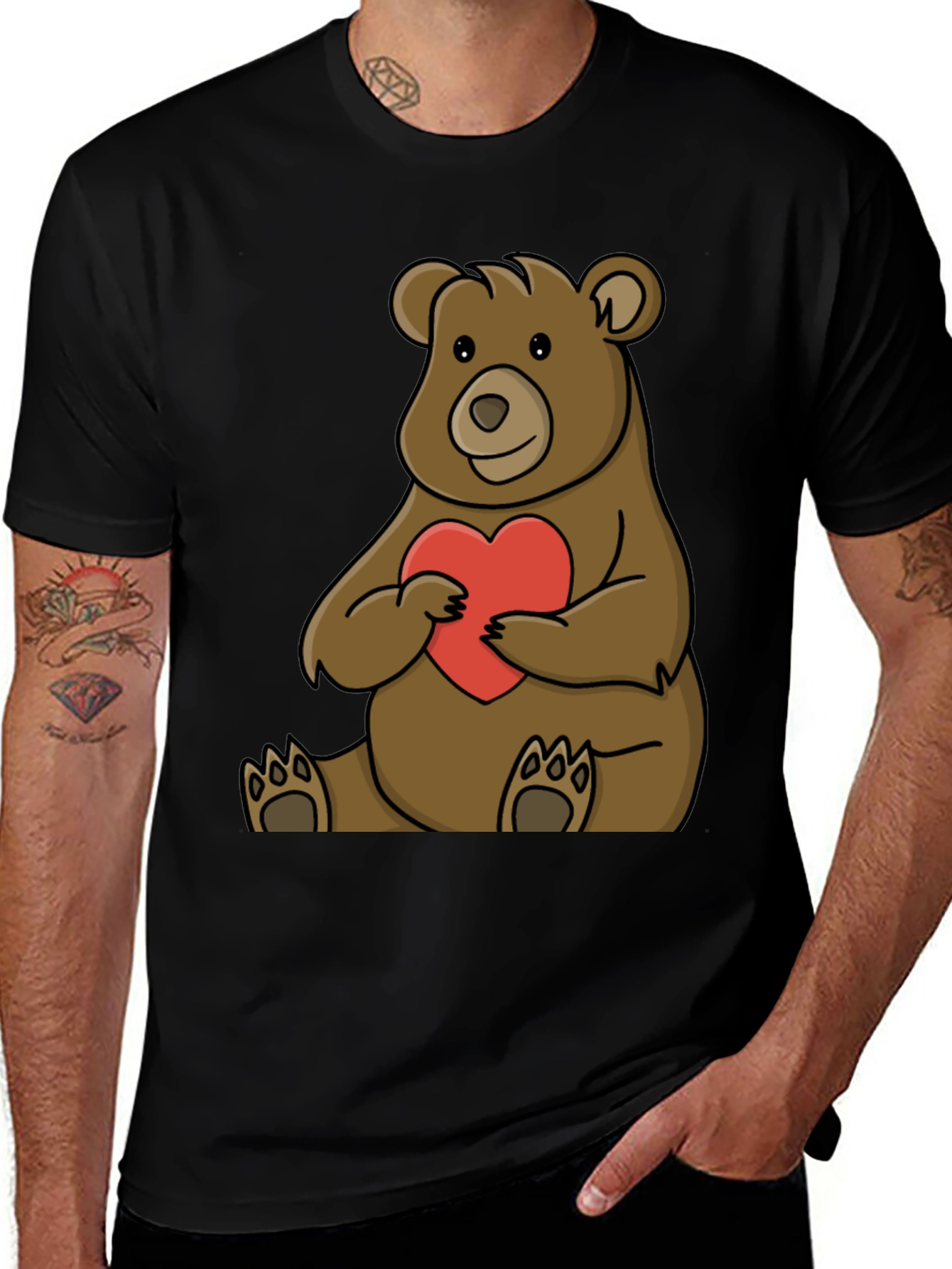 Variant 10 of Bear Holding Heart T-Shirt - Cute Animal Tee