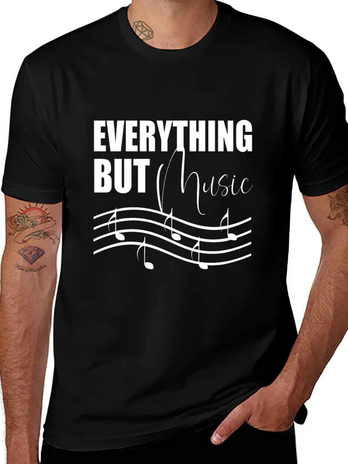 Variant 15 of Everything But Music Graphic Tee - Black