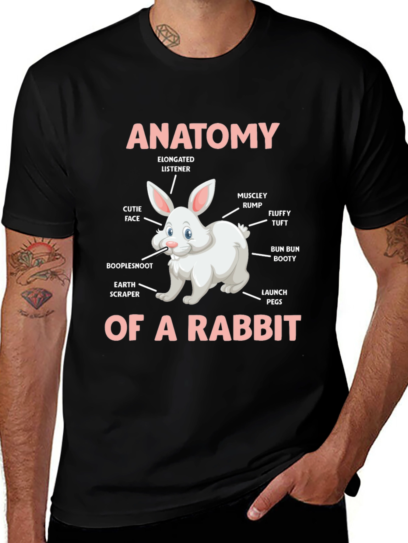 Variant 6 of Anatomy of a Rabbit T-Shirt Funny Bunny Tee