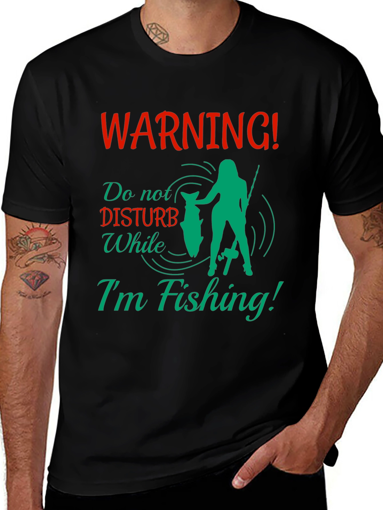 Variant 30 of Warning! Do Not Disturb While I'm Fishing T-Shirt