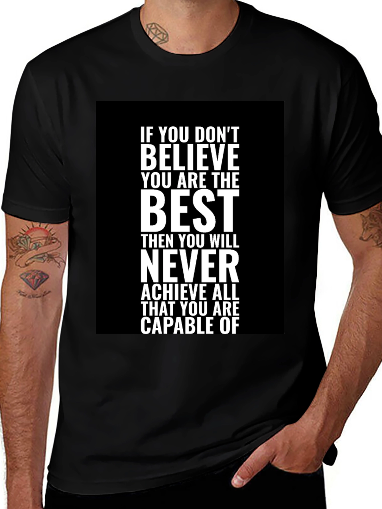 Variant 28 of Motivational Quote Black T-Shirt