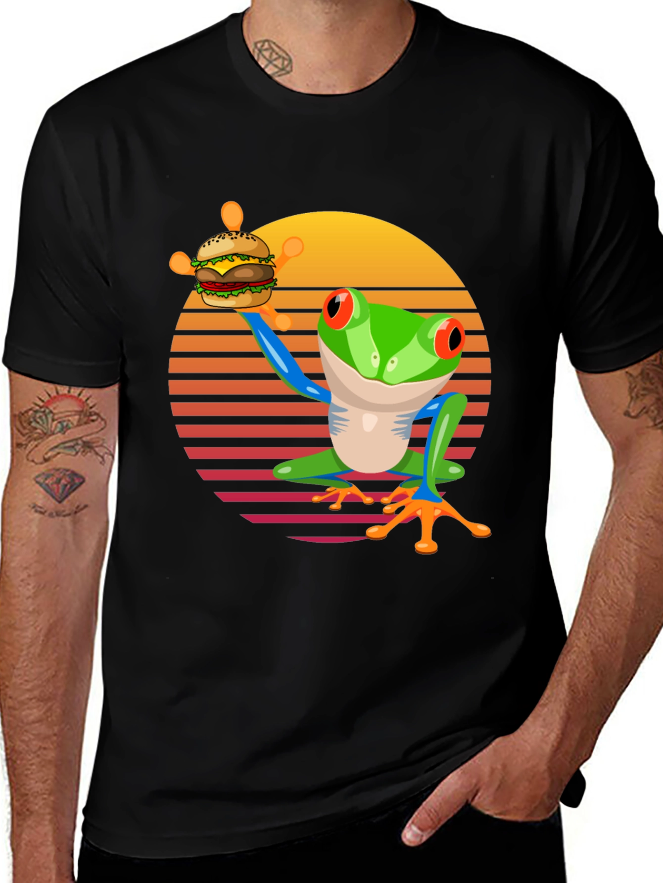 Variant 9 of Frog Eating Burger T-Shirt