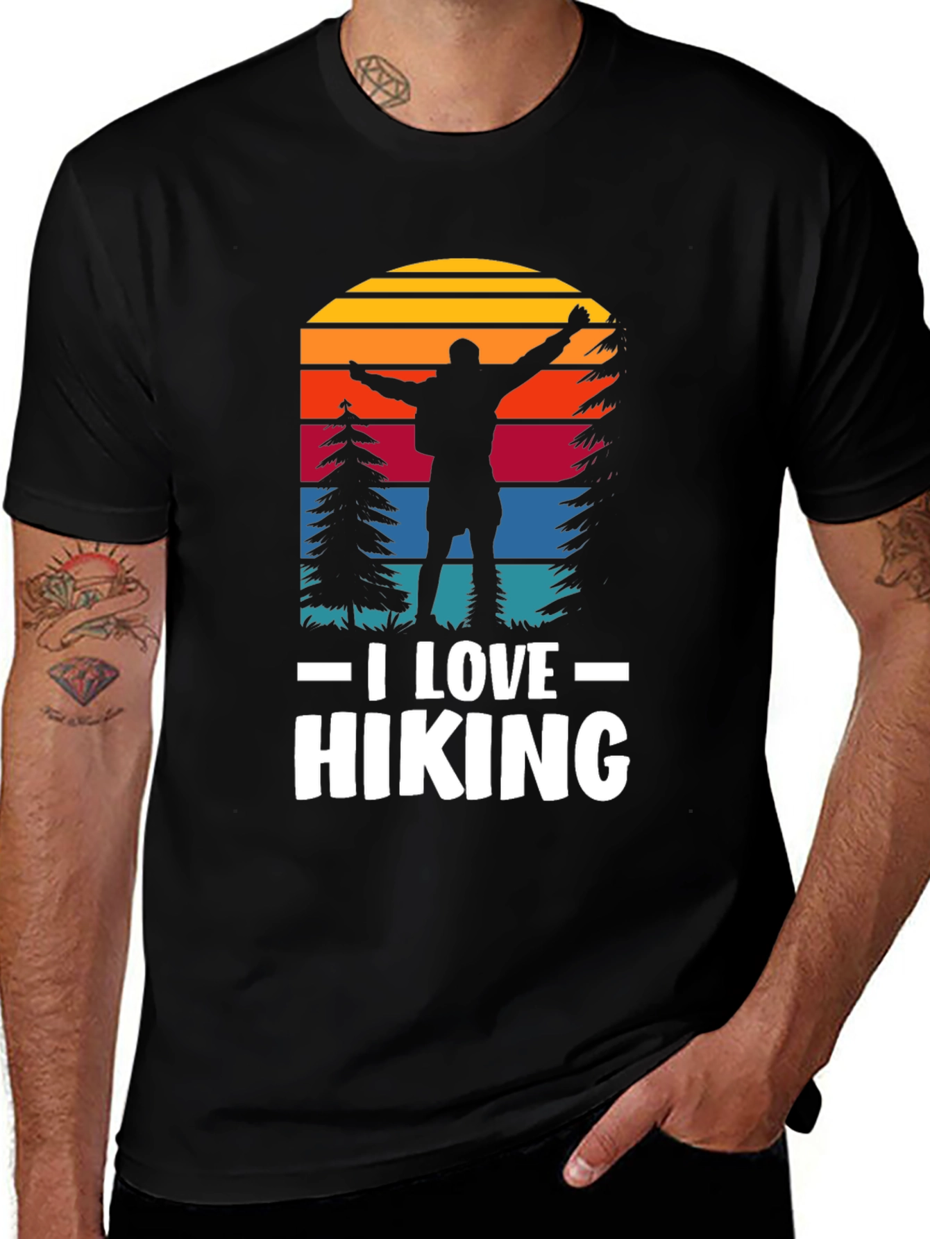 Variant 30 of I Love Hiking Black Graphic Tee