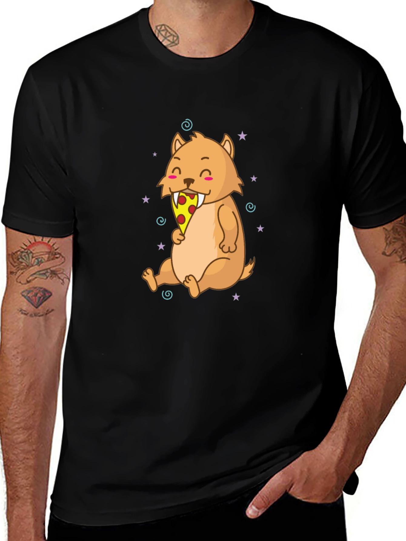 Variant 29 of Pizza Eating Cartoon T-Shirt