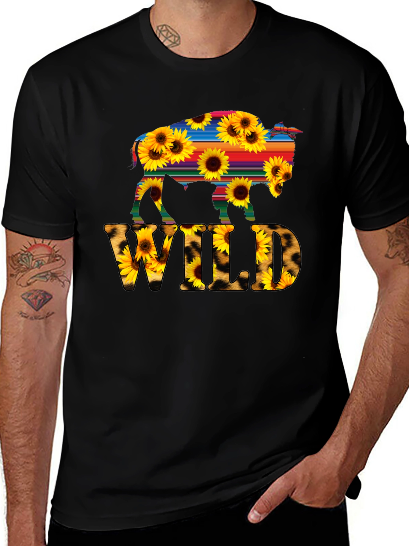 Variant 24 of Wild Buffalo Sunflower Graphic Tee
