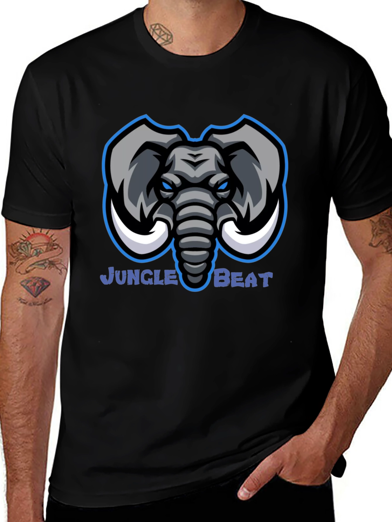 Variant 5 of Jungle Beat Graphic T-Shirt - Elephant Design
