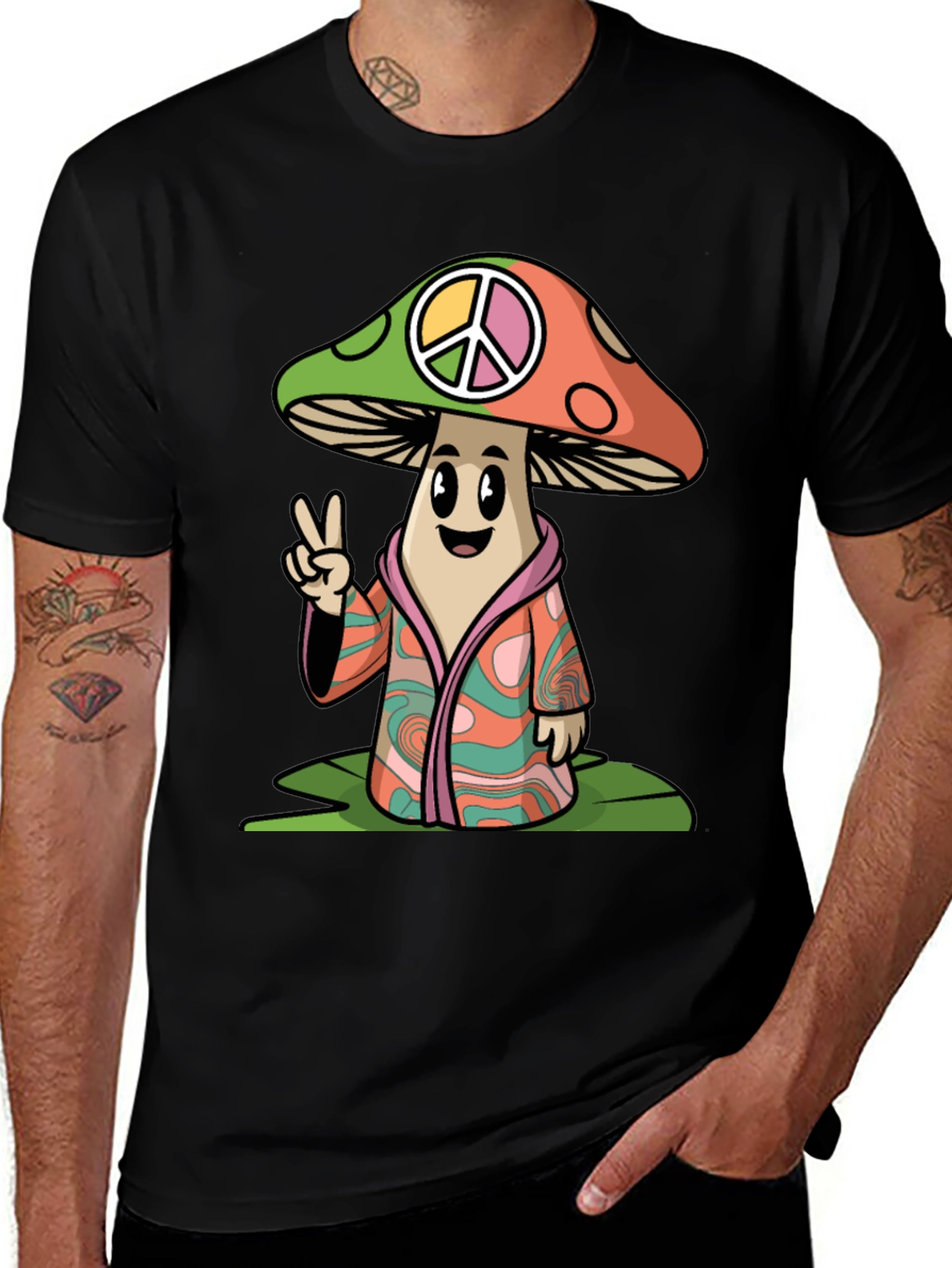 Variant 30 of Peace Mushroom Graphic T-Shirt