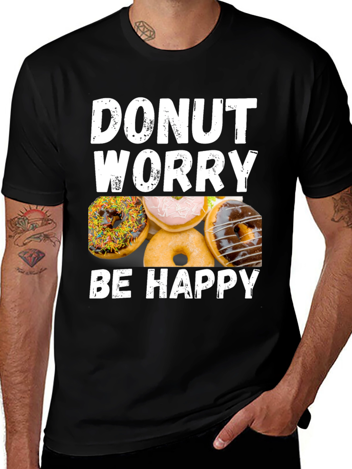 Variant 14 of Donut Worry Be Happy Graphic T-Shirt