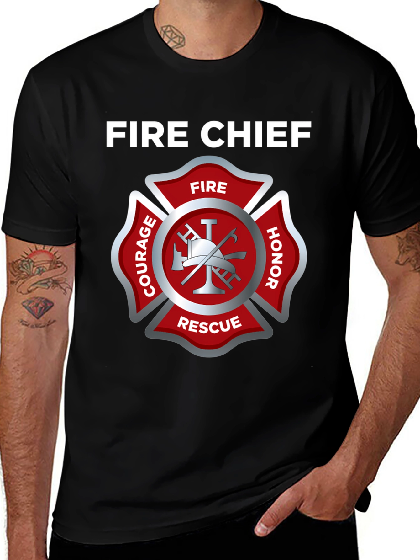 Variant 2 of Fire Chief Maltese Cross T-Shirt