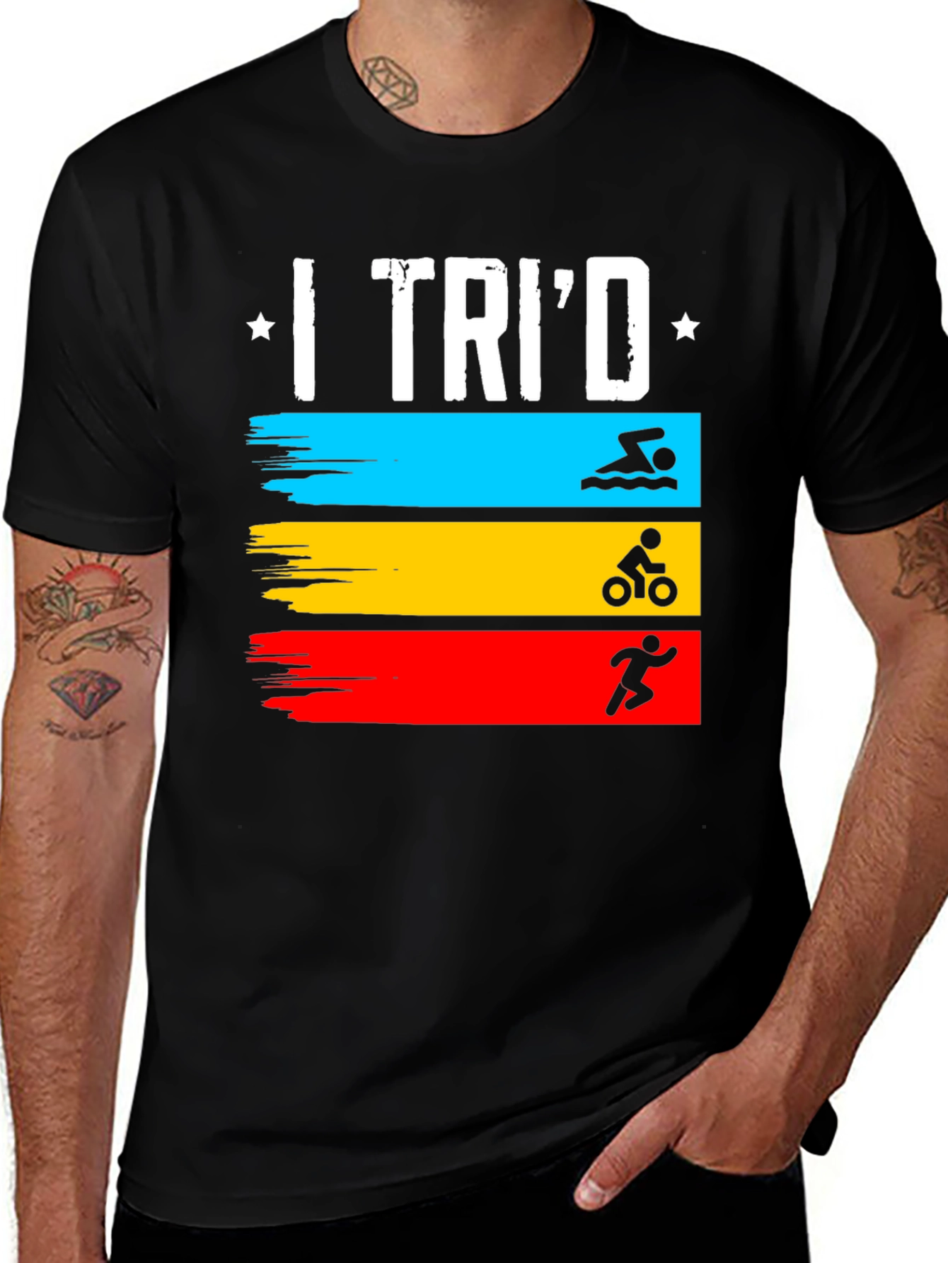 Variant 14 of I TRI'D Triathlon Graphic T-Shirt