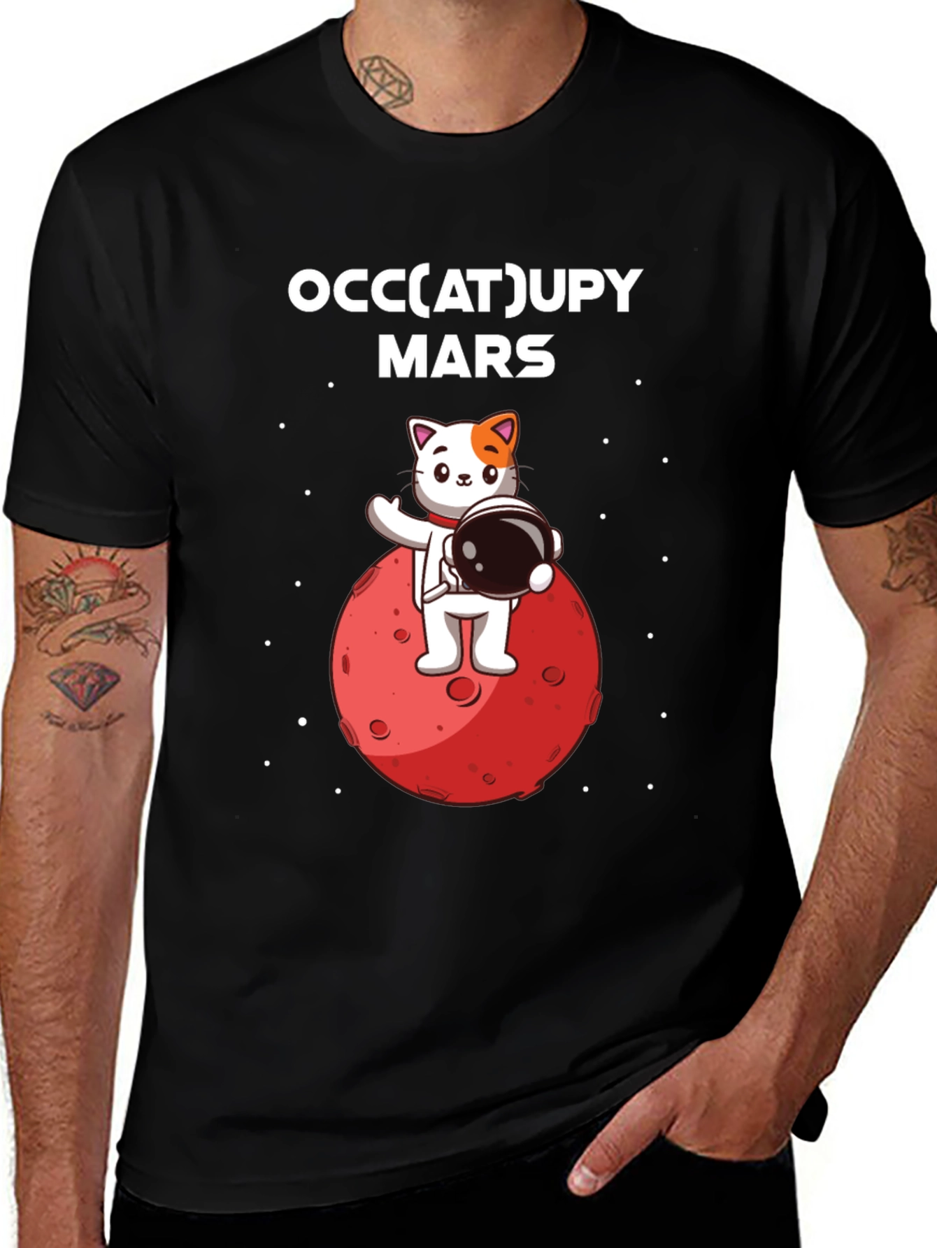 Variant 5 of Occupy Mars Cat Graphic Tee