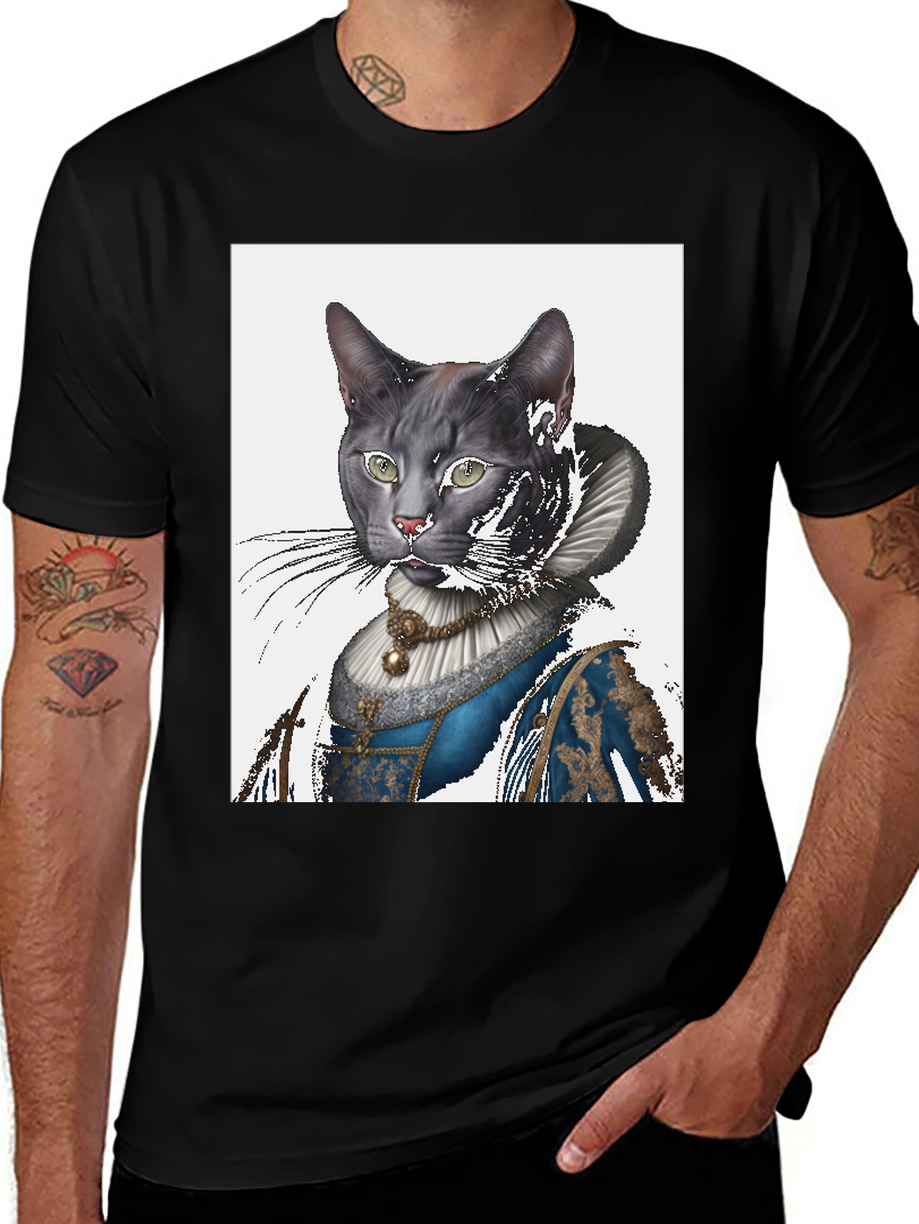 Variant 7 of Cat Renaissance Portrait T-Shirt - Unique Graphic Tee