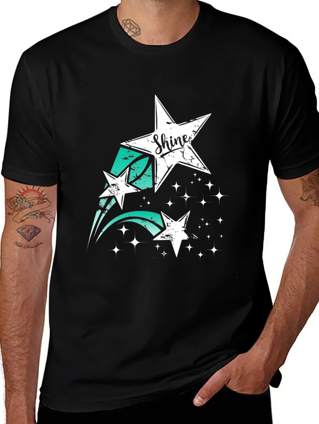 Variant 5 of Shine Star Graphic Black T-Shirt