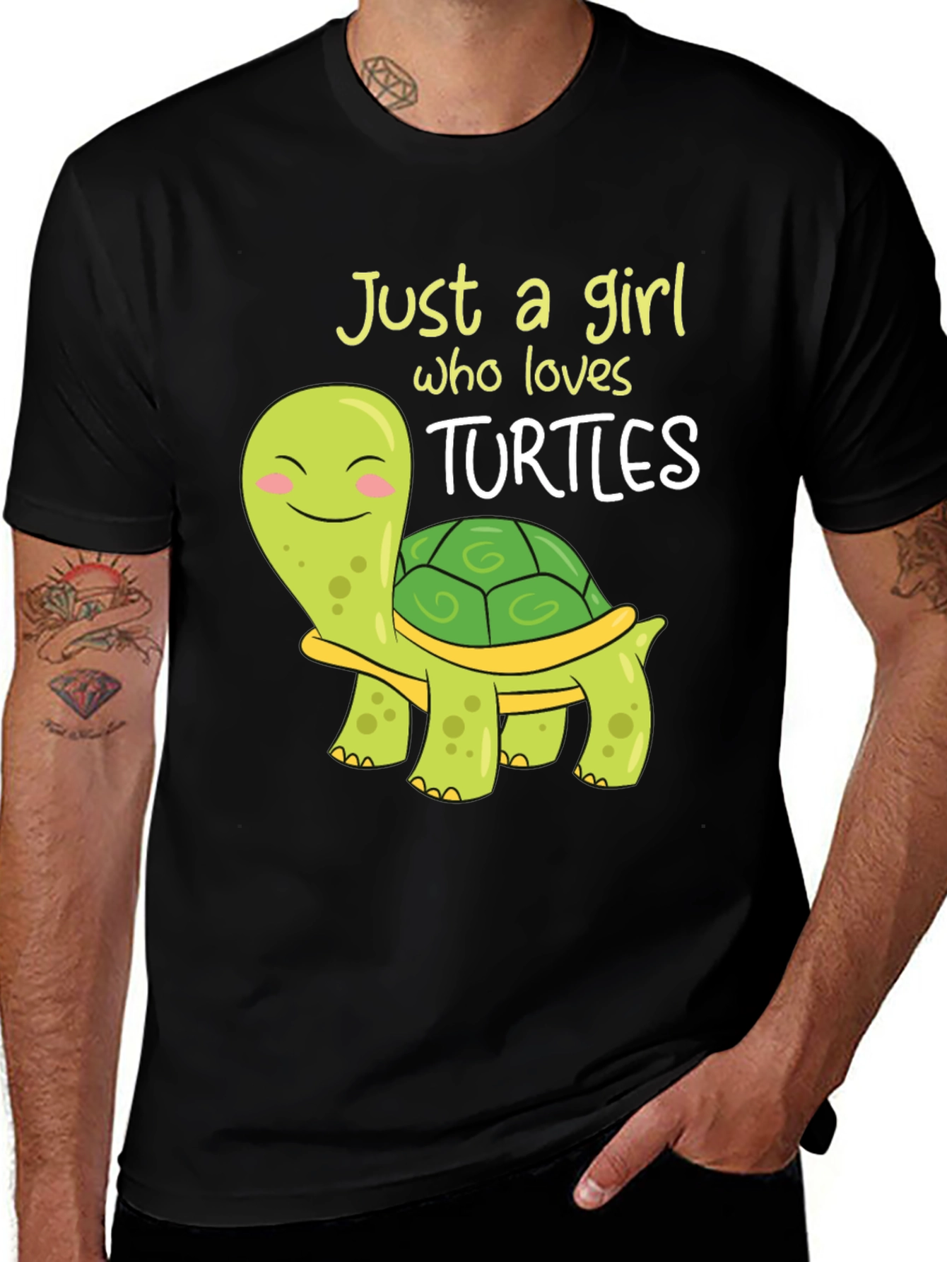 Variant 28 of Cute Turtle Lover T-Shirt - Just A Girl Who Loves Turtles!