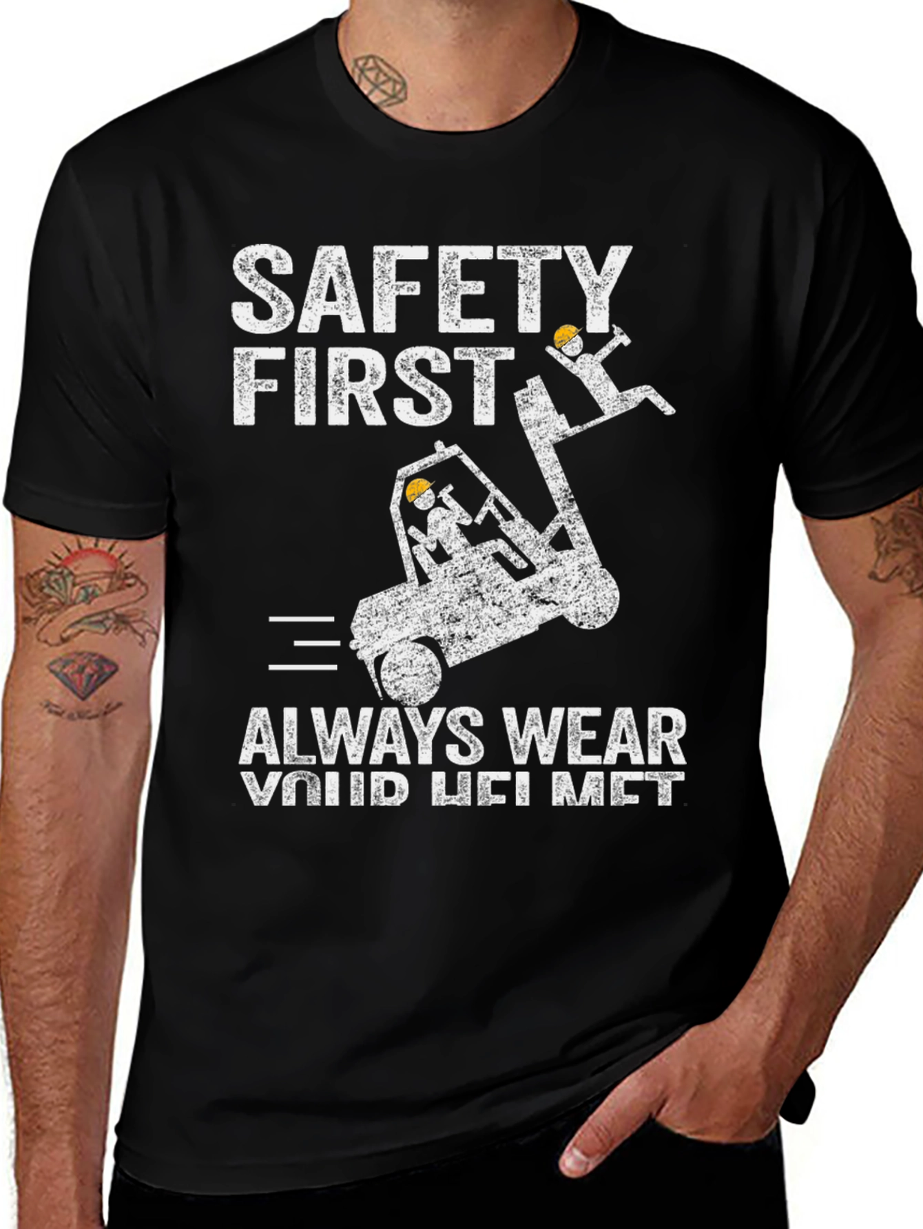 Variant 27 of Safety First Funny T-Shirt, Always Wear Your Helmet