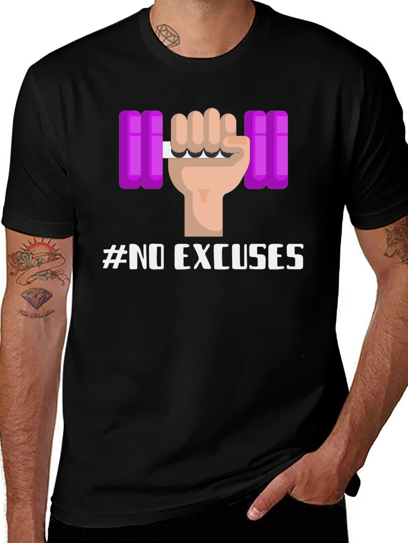Variant 26 of No Excuses Workout T-Shirt - Motivational Fitness Apparel