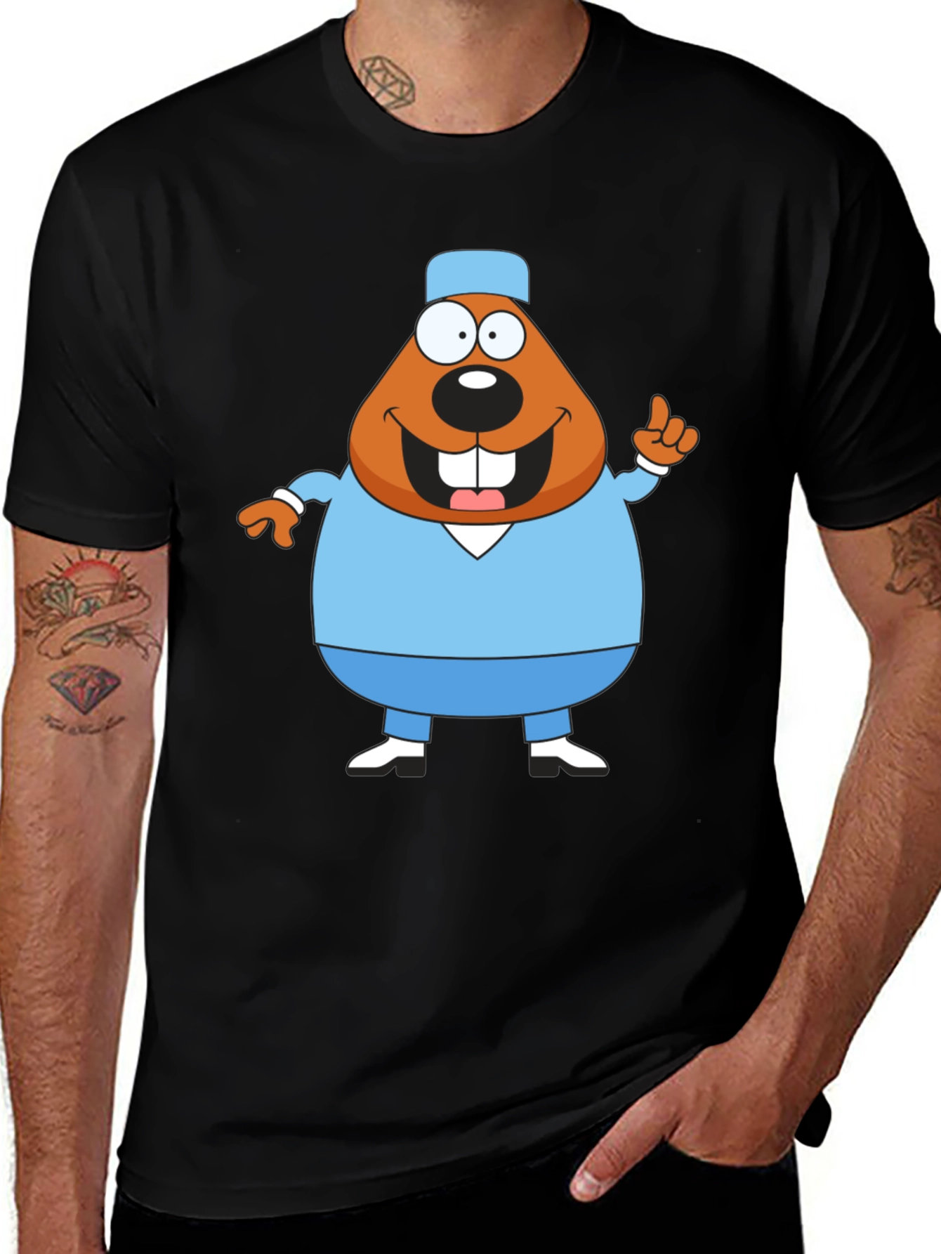 Variant 19 of Cartoon Beaver Doctor T-Shirt