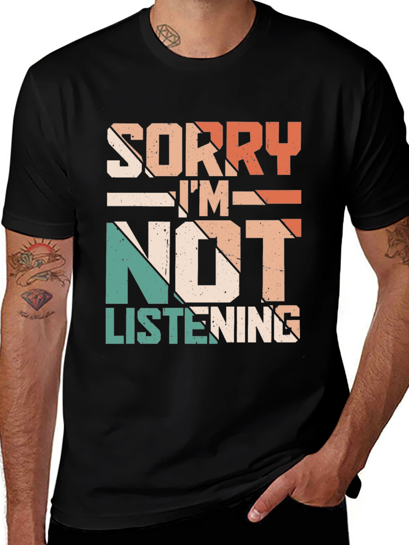 Variant 19 of Sorry I'm Not Listening T-Shirt - Retro Style