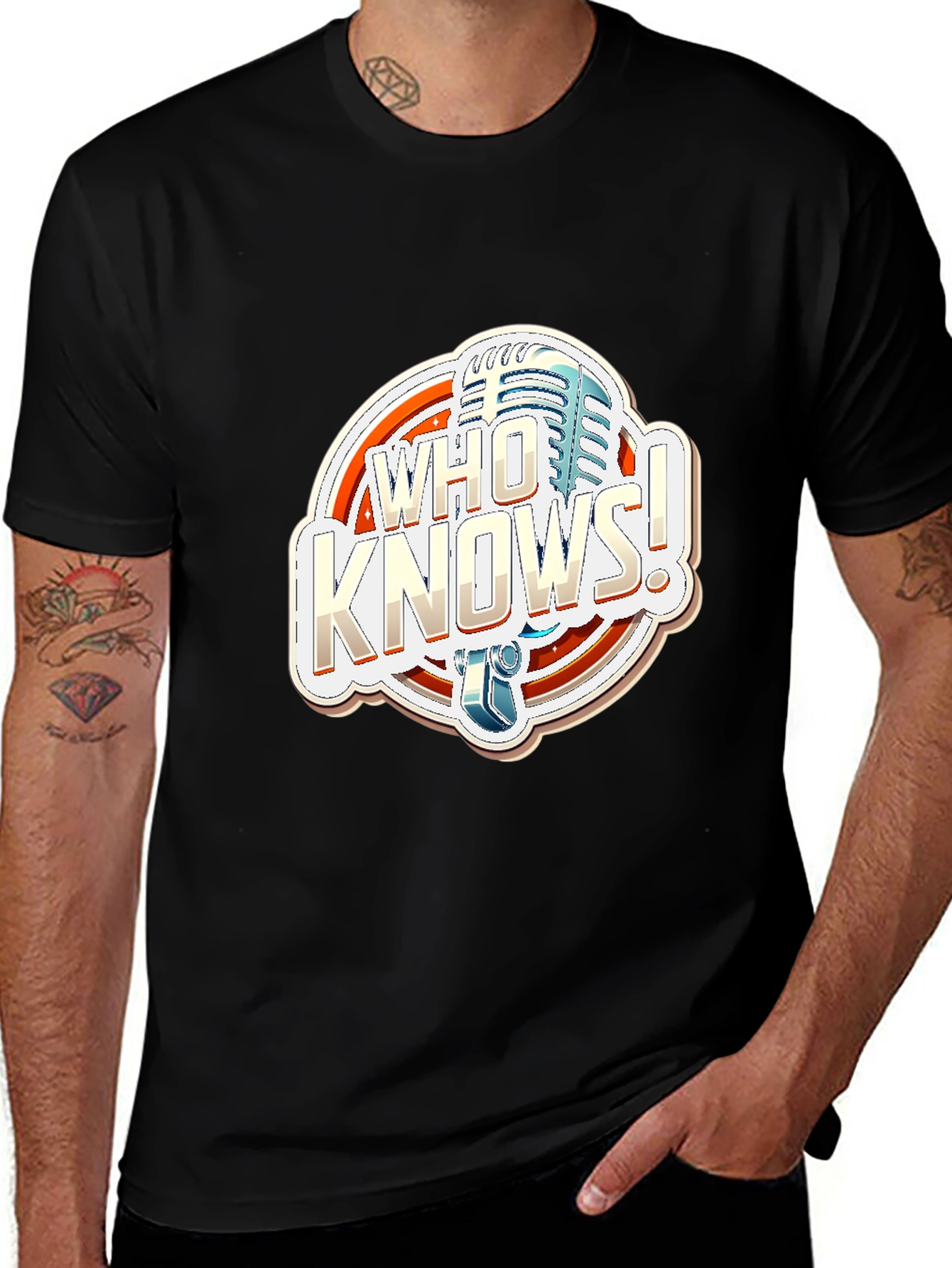 Who Knows Podcast T-Shirt Black