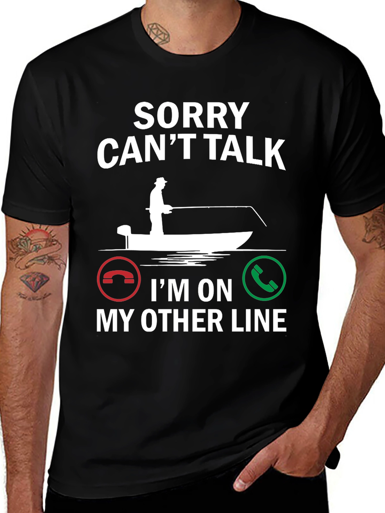 Variant 12 of Sorry Can't Talk Fishing T-Shirt