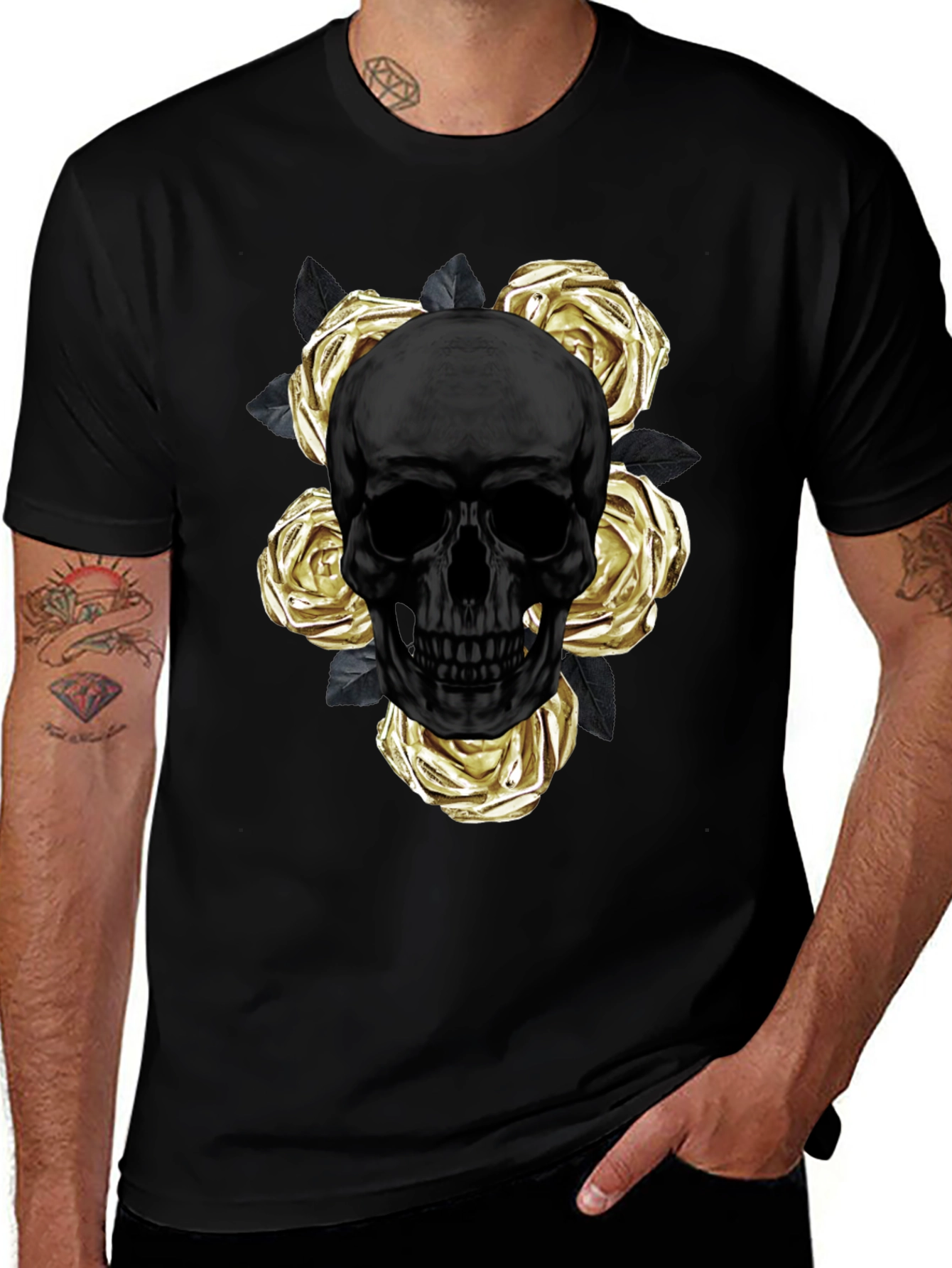 Variant 30 of Skull & Roses Graphic Tee - Modern Style