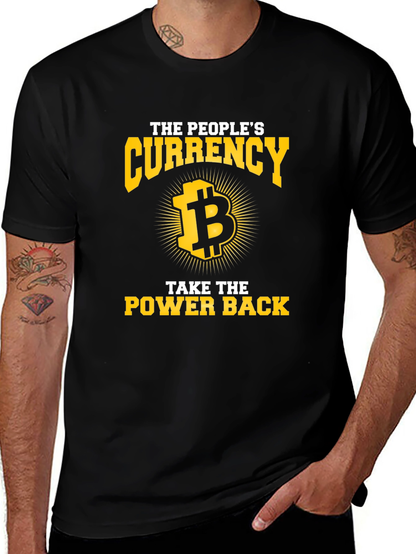 Variant 3 of Bitcoin 'The People's Currency' Graphic Tee - Black