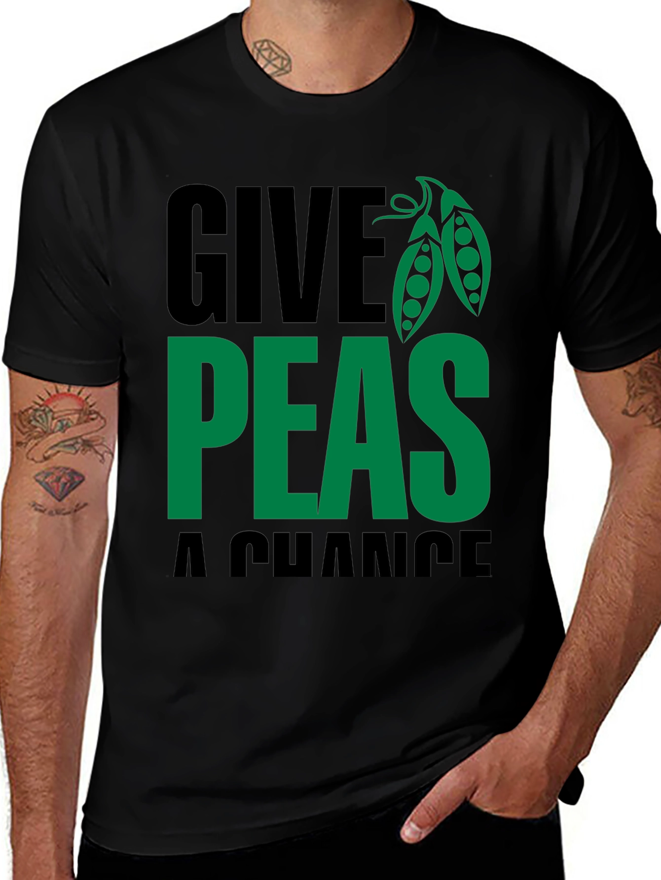 Variant 27 of Give Peas a Chance T-Shirt - Soft Cotton Blend