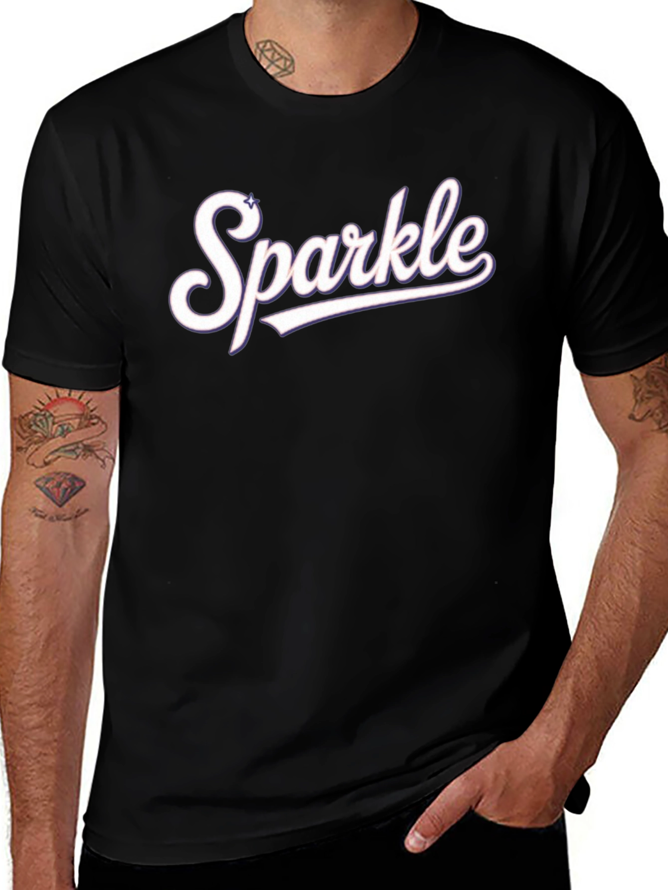 Black Sparkle Graphic Tee - Stylish Casual Wear main image