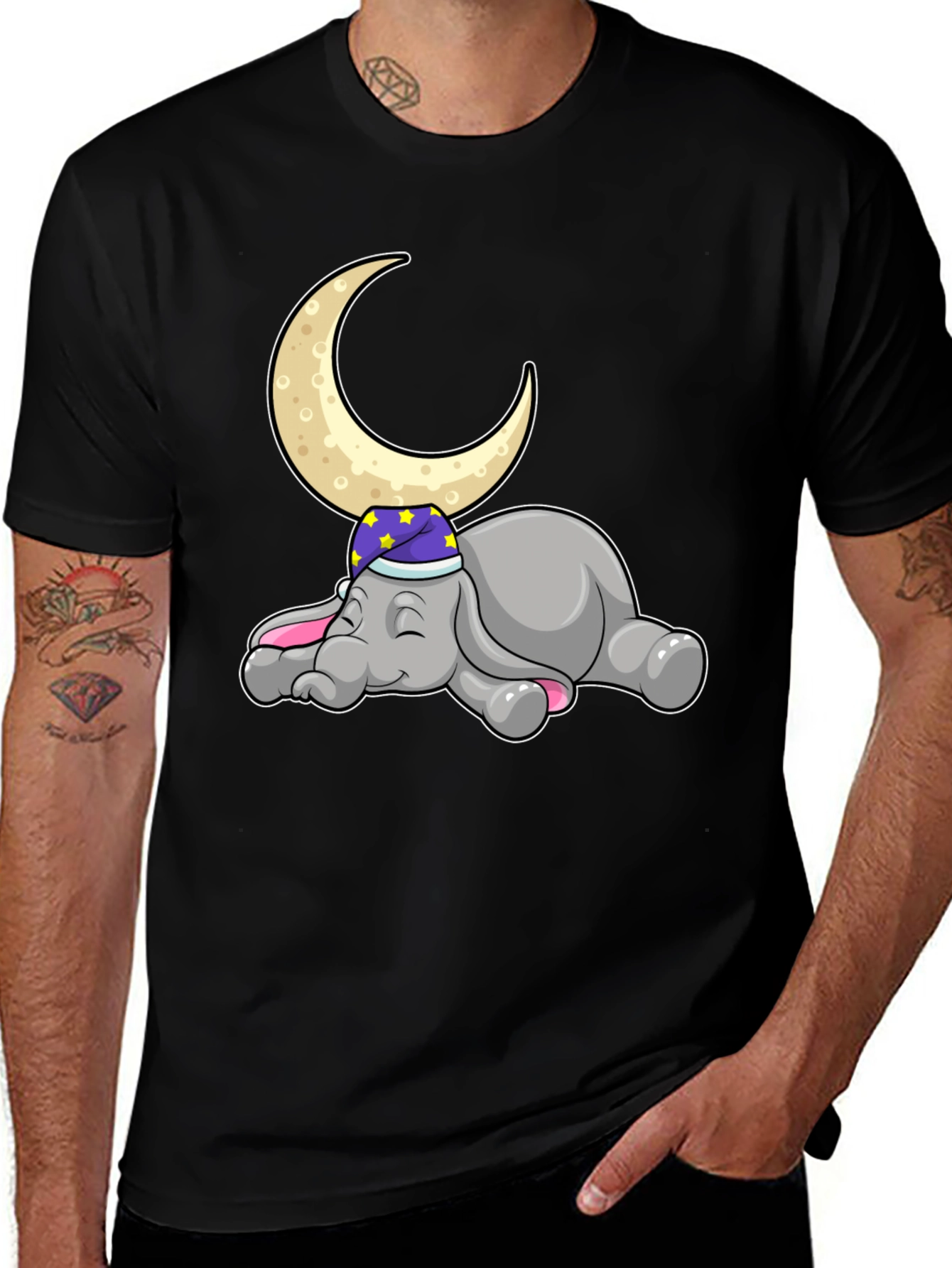 Variant 8 of Dreamy Elephant Tee - Sleepy Moon Design
