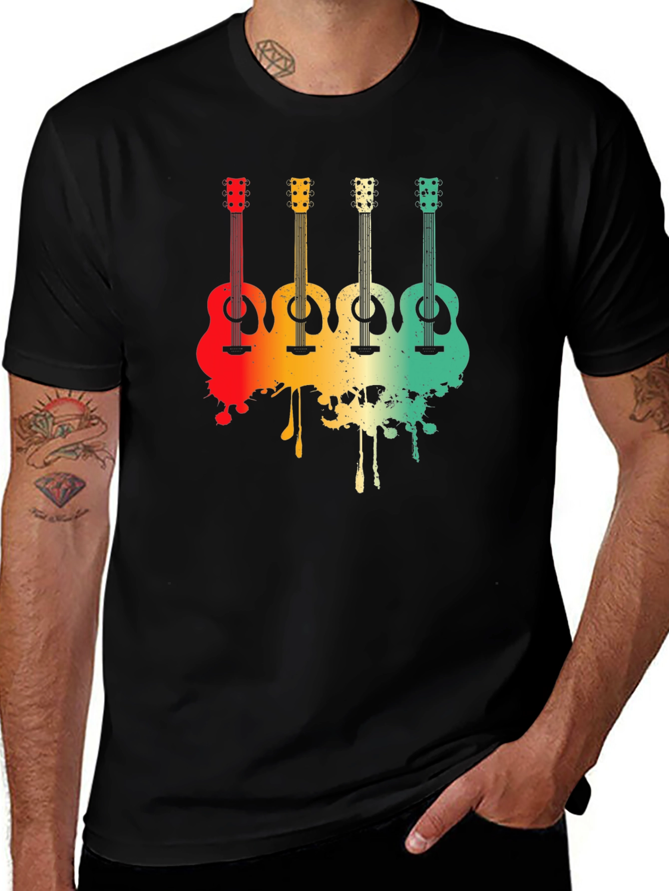 Variant 12 of Retro Guitar Graphic T-Shirt